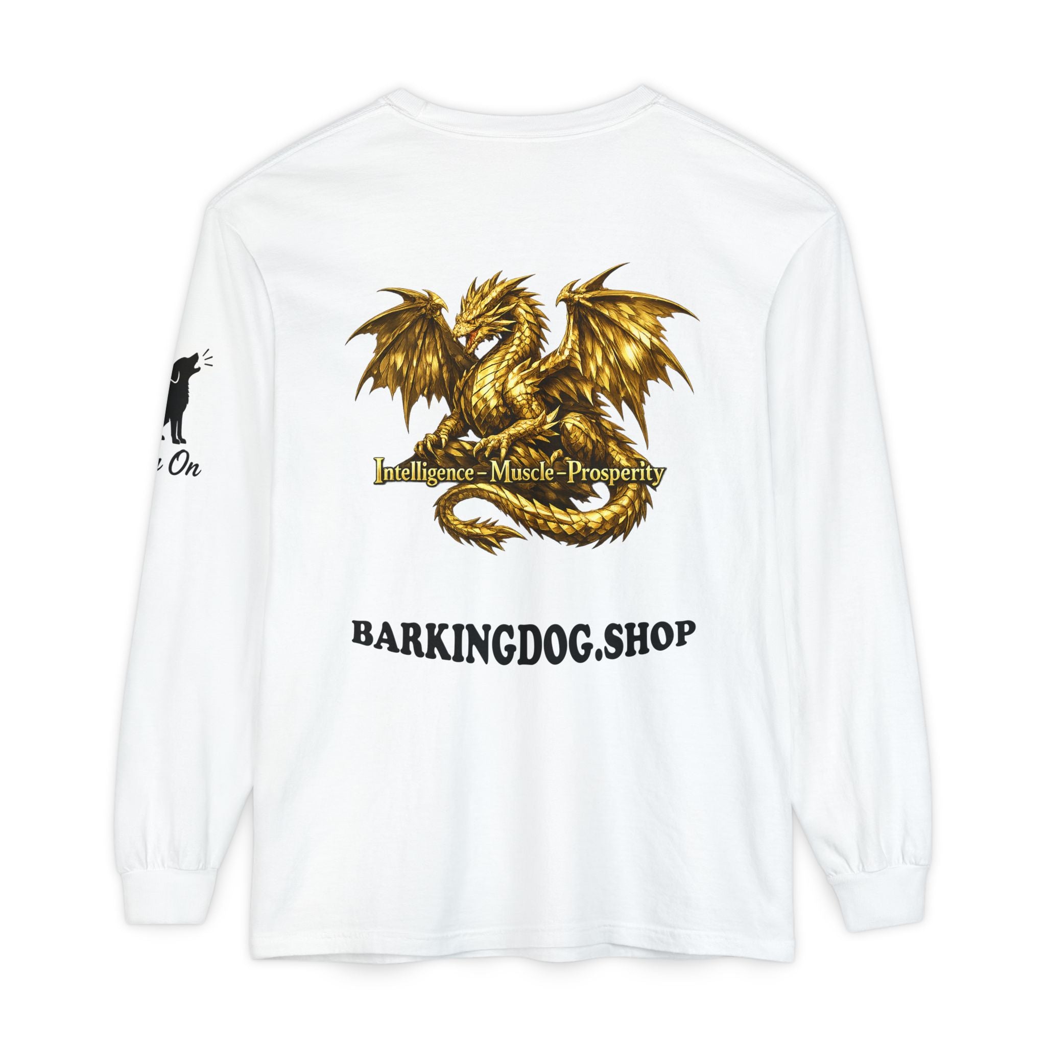 Metal Dragon Long Sleeve Tee — "Intelligence • Muscle • Prosperity"