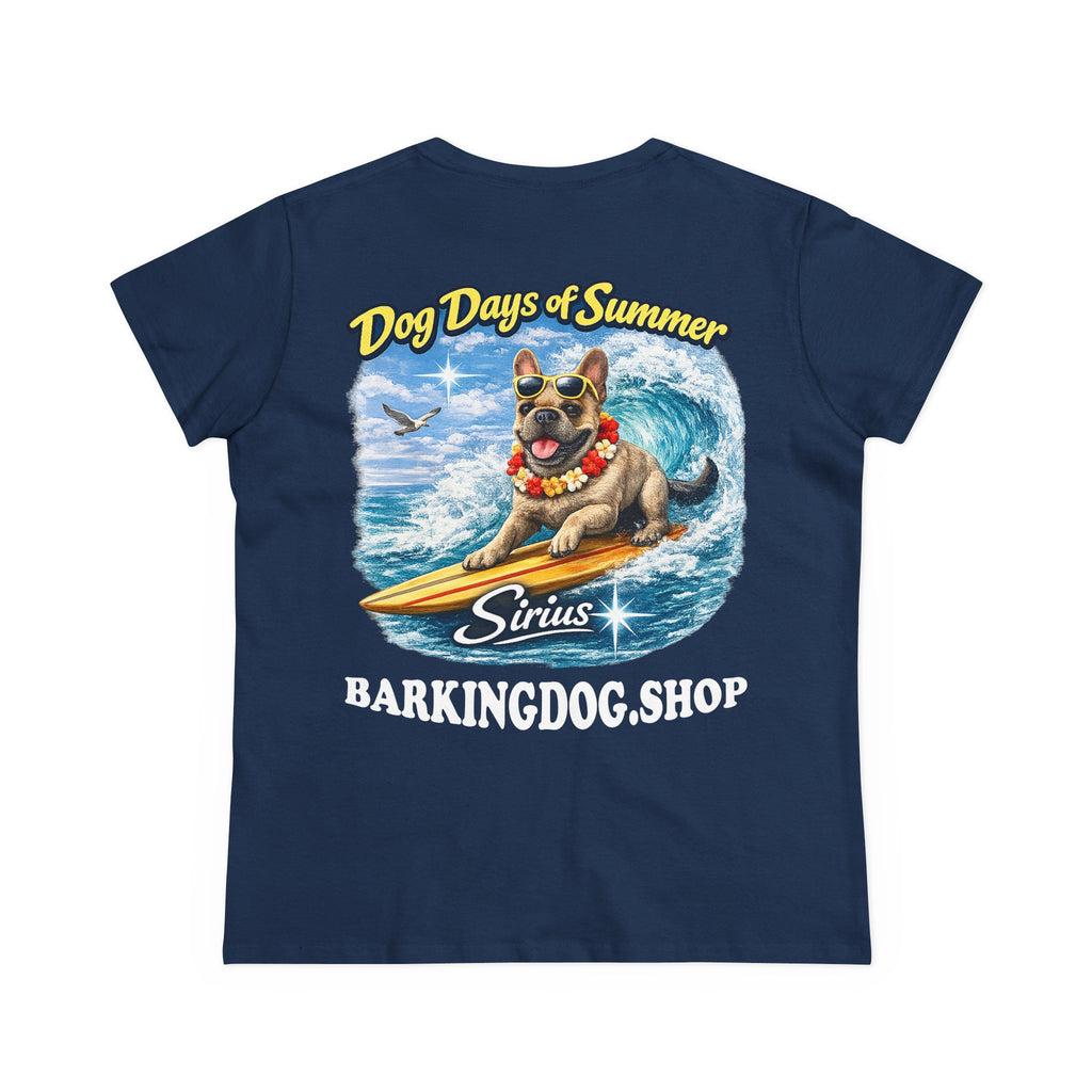 French Bull Dog Surfboard T-Shirt Wag On™ Dog Days of Summer