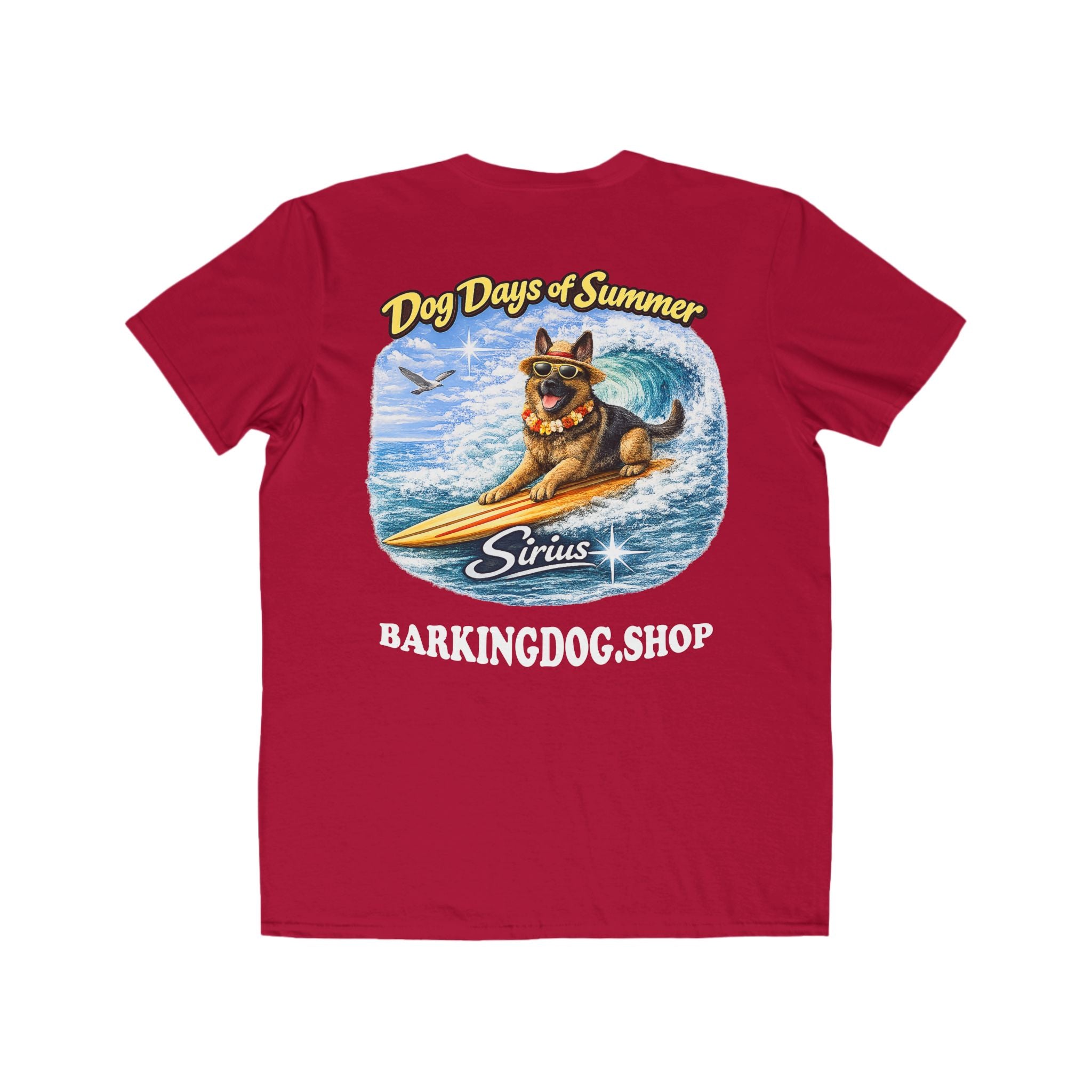 German Shepherd Surfboard T-Shirt Wag On™ Dog Days of Summer