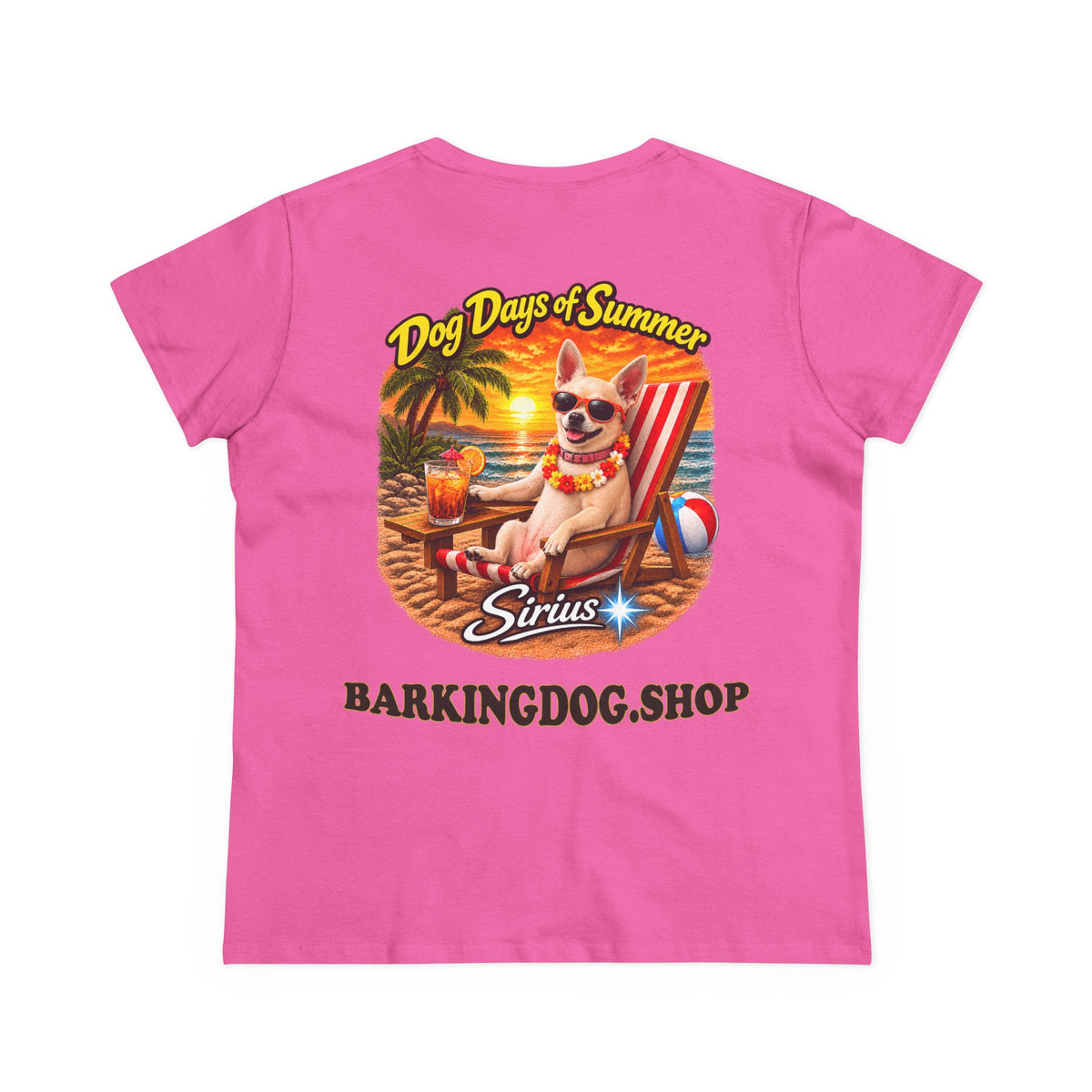 Chihuahua Beach Chair T Shirt Dog Days Of Summer Beach Dog Lover Graphic Tee Wag On BarkingDog Shop