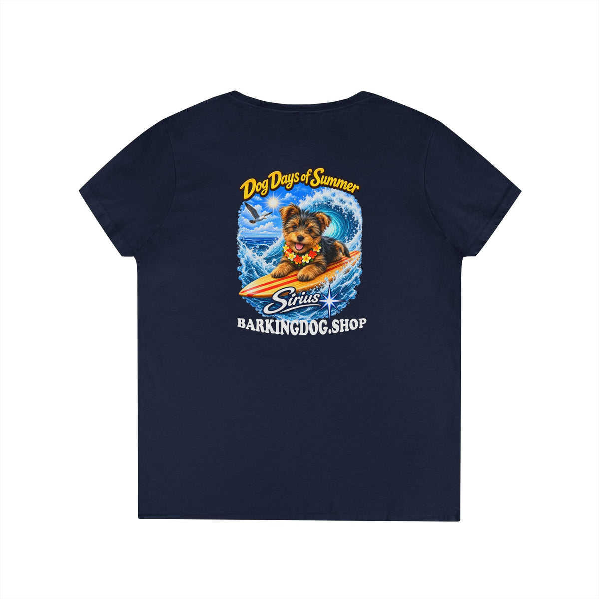 Yorkshire Terrier Surfboard T Shirt Dog Days Of Summer Beach Dog Lover Graphic Tee Wag On BarkingDog Shop