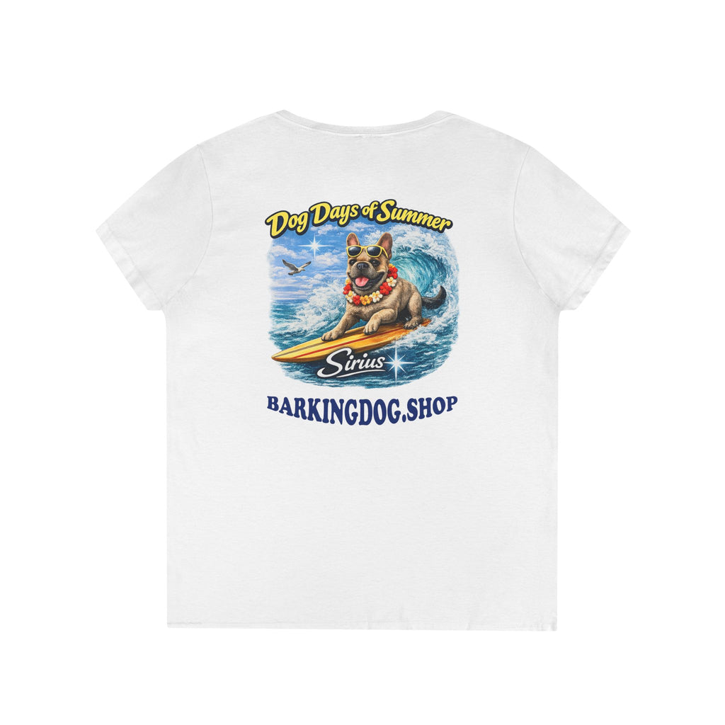 French Bull Dog Surfboard T-Shirt Wag On™ Dog Days of Summer