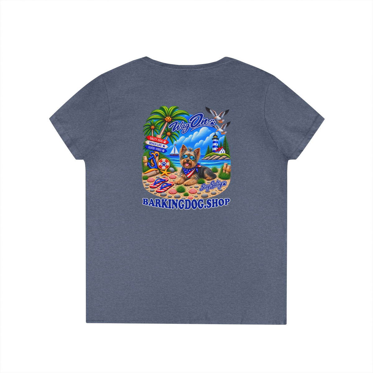 Yorkshire Terrier Stay Salty T Shirt Beach Collection Salty Pup Beach Life Graphic Tee Wag On BarkingDog Shop