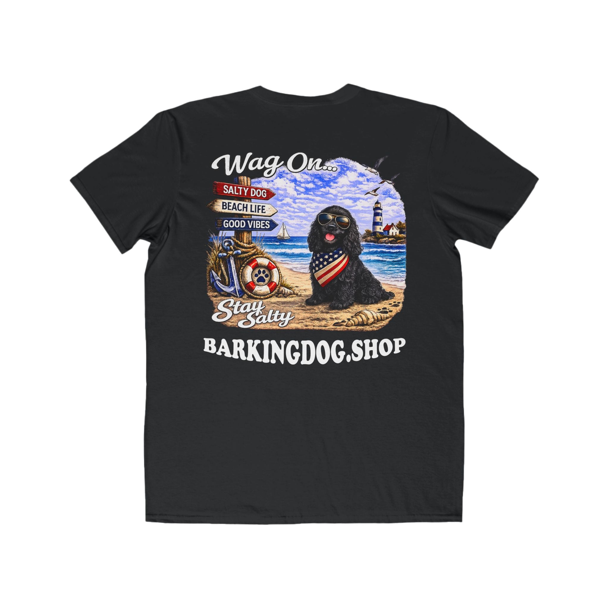 Cocker Spaniel Dog Beach T Shirt Wag On™ Stay Salty