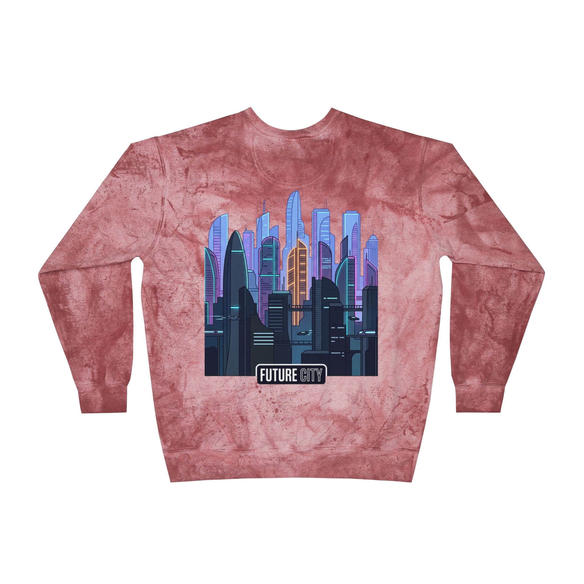 Future City Yellow Tie-Dye Crewneck Sweatshirt
