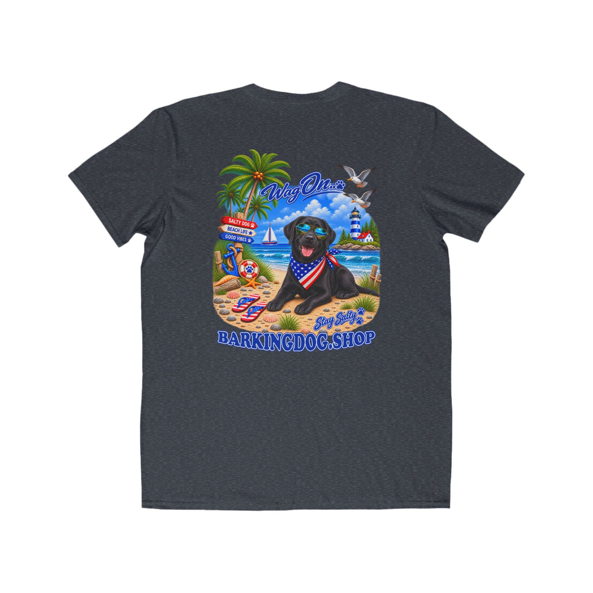 Black Labrador Stay Salty T Shirt Beach Collection Salty Pup Beach Life Graphic Tee Wag On BarkingDog Shop