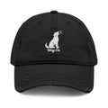 Distressed Embroidered Hat — 'Wag On' Dog Silhouette Cap
