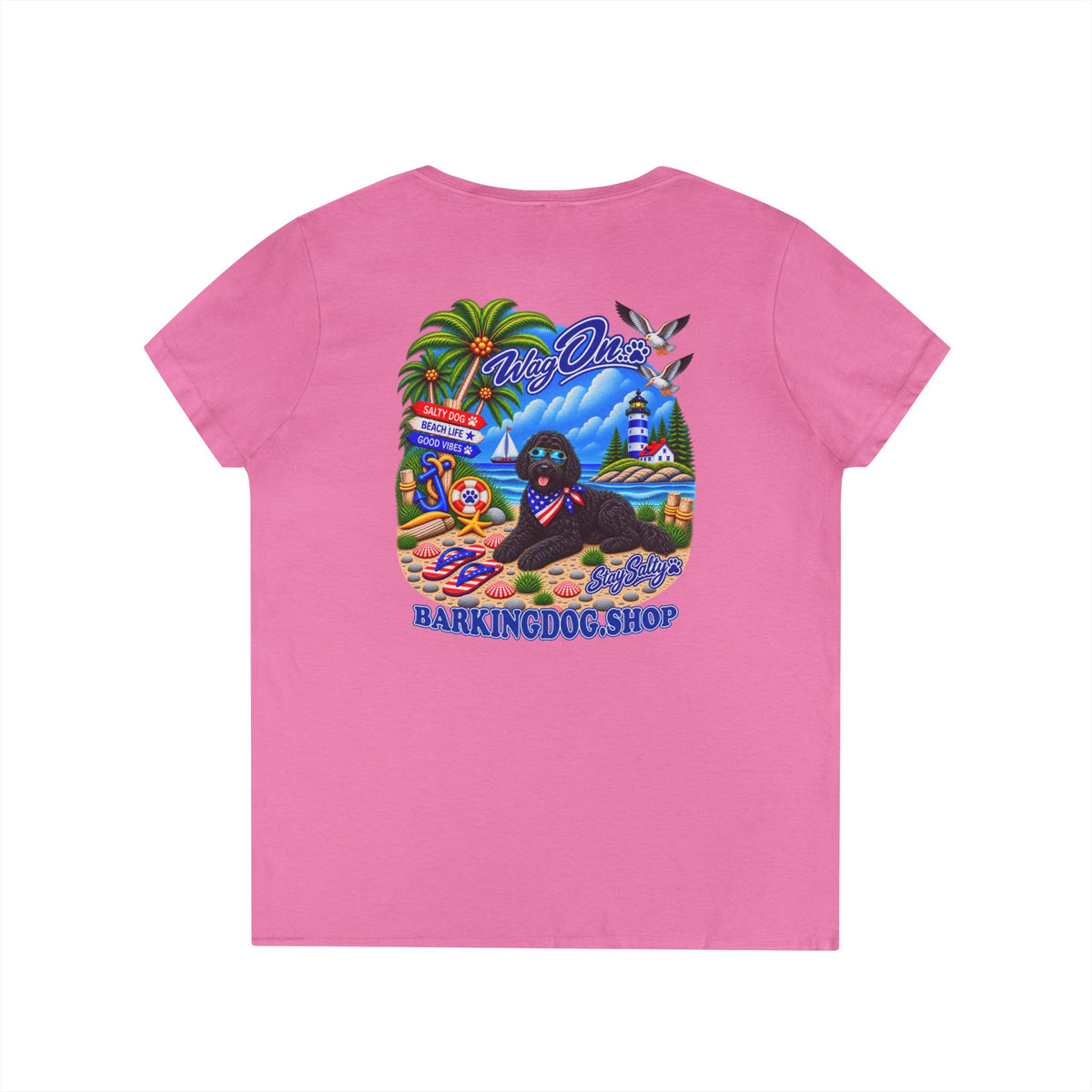 Black Bernedoodle Stay Salty T Shirt Beach Collection Salty Pup Beach Life Graphic Tee Wag On BarkingDog Shop