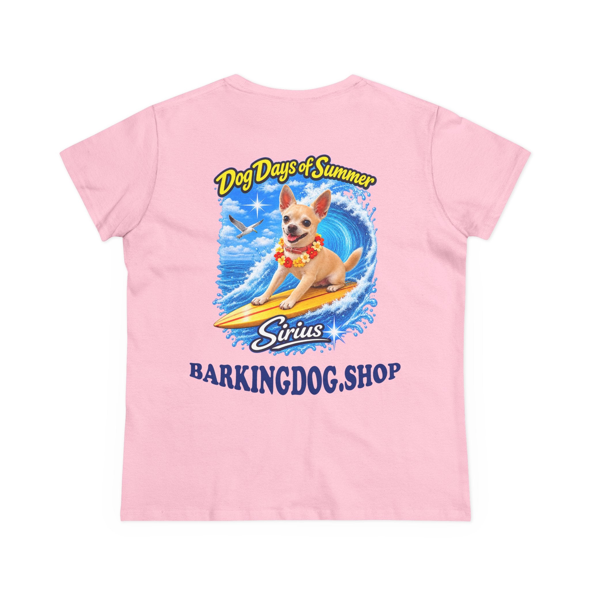 Chihuahua Surfboard T Shirt Dog Days Of Summer Beach Dog Lover Graphic Tee Wag On BarkingDog Shop