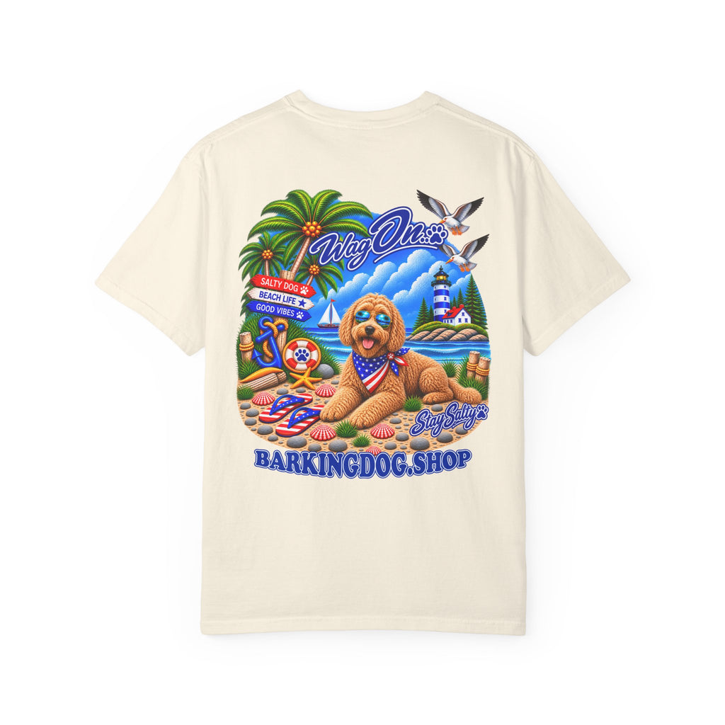 Goldendoodle Stay Salty T Shirt Beach Collection Salty Pup Beach Life Graphic Tee Wag On BarkingDog Shop