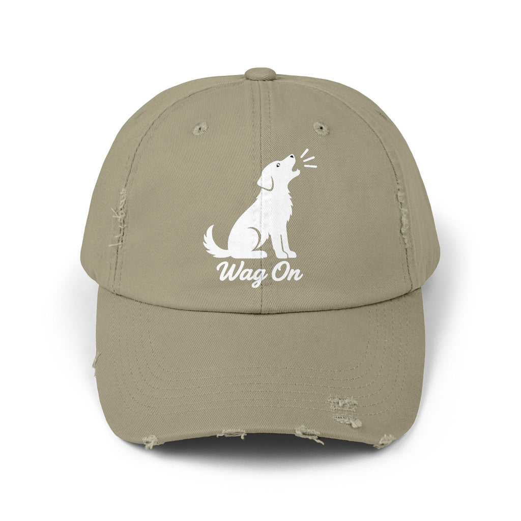 Wag On Dog Distressed Cap DTF