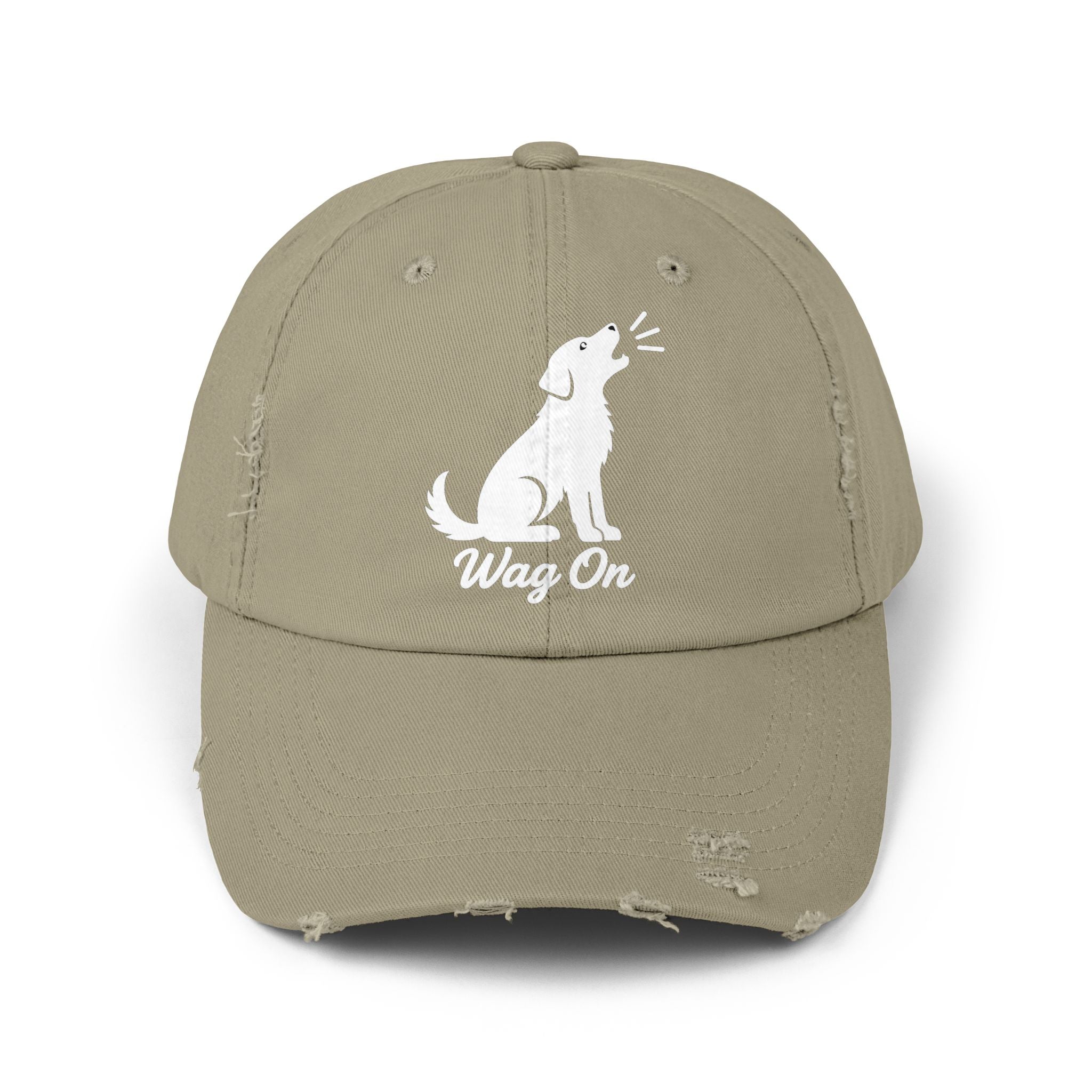 Wag On Dog Distressed Cap DTF