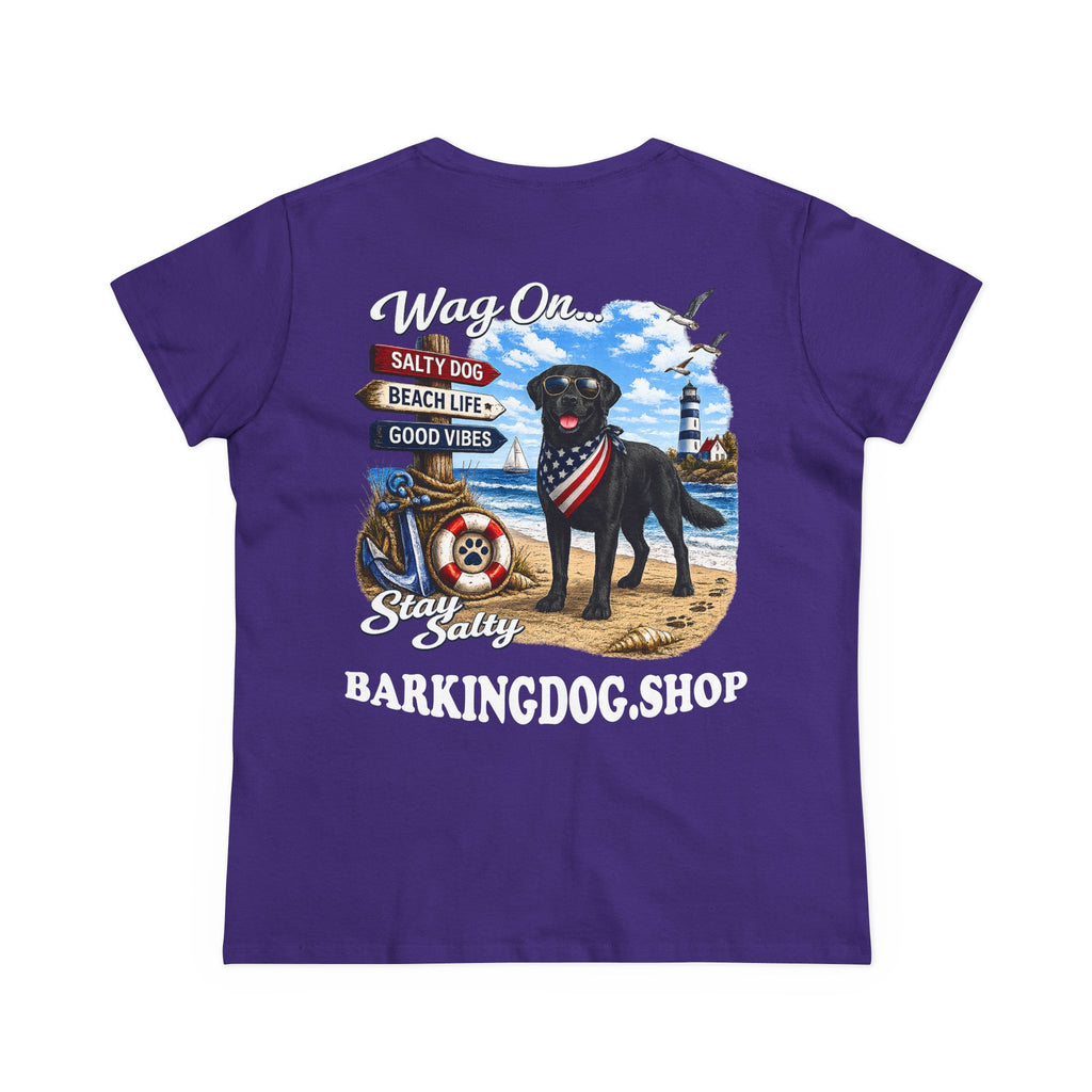 Black Lab Dog Beach T Shirt Wag On™ Stay Salty