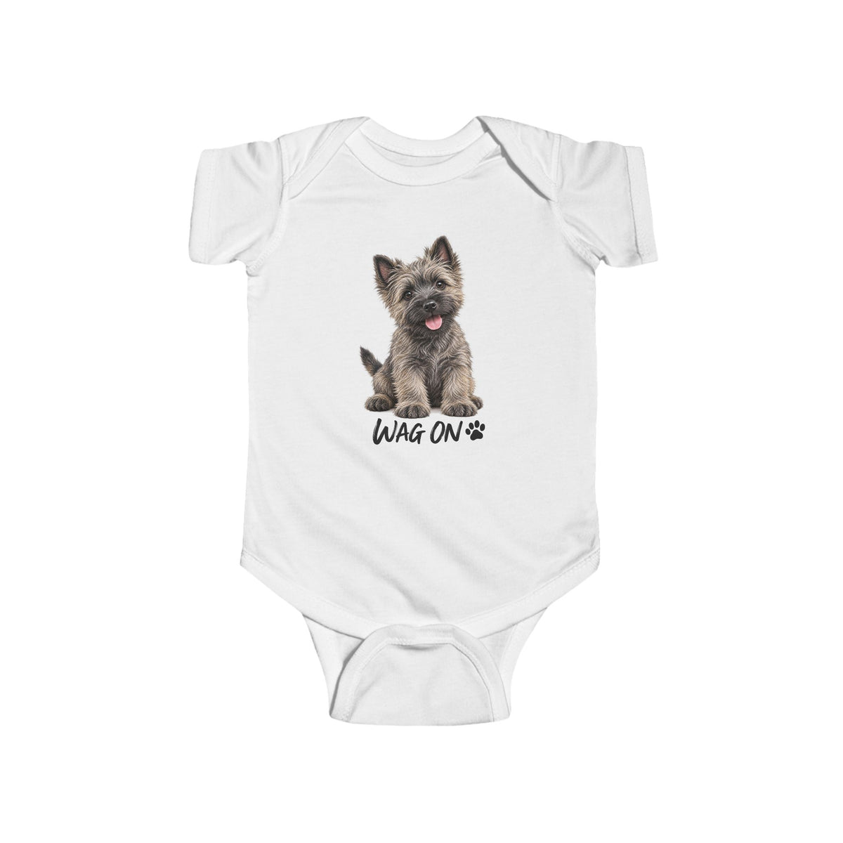 Cairn Terrier Puppy Infant Bodysuit Babies and Puppies Collection Wag On Baby Onesie BarkingDog Shop