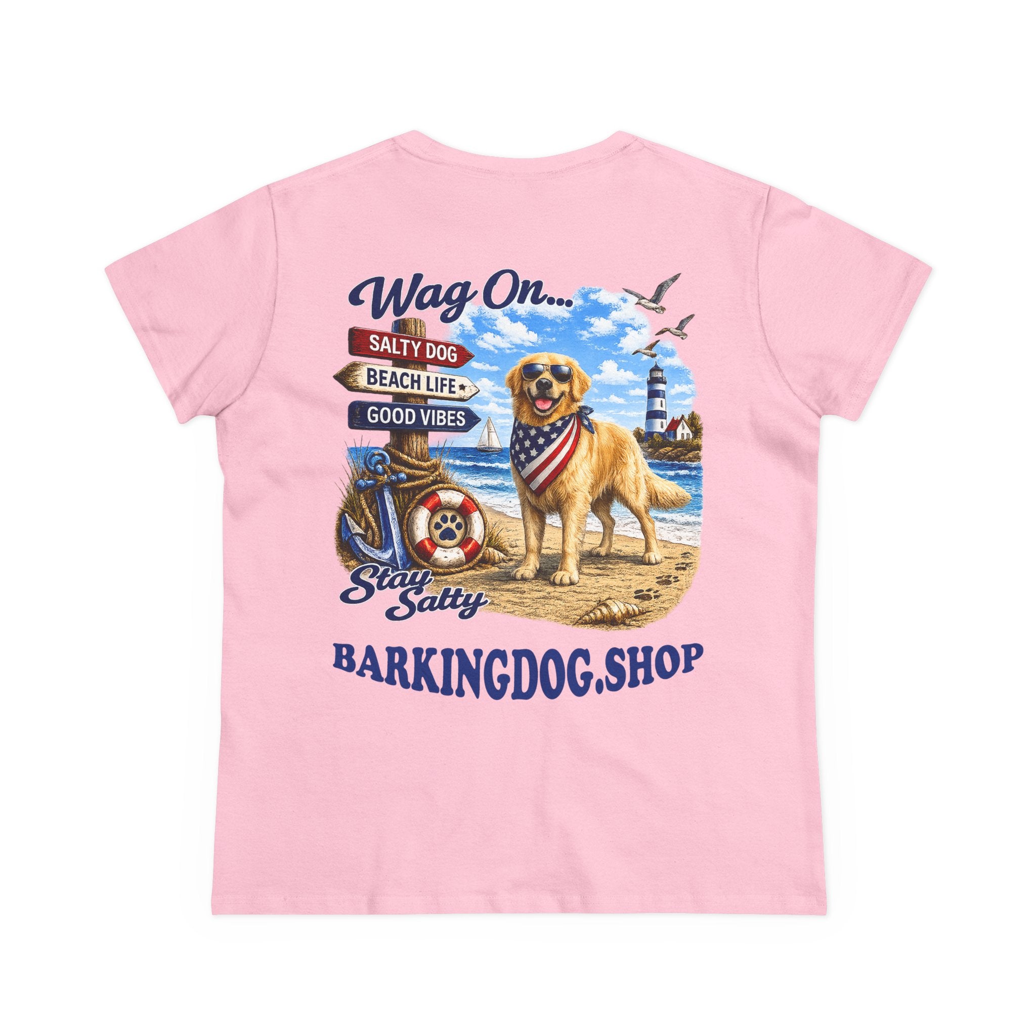 Golden Retriever Dog Beach T Shirt Wag On™ Stay Salty