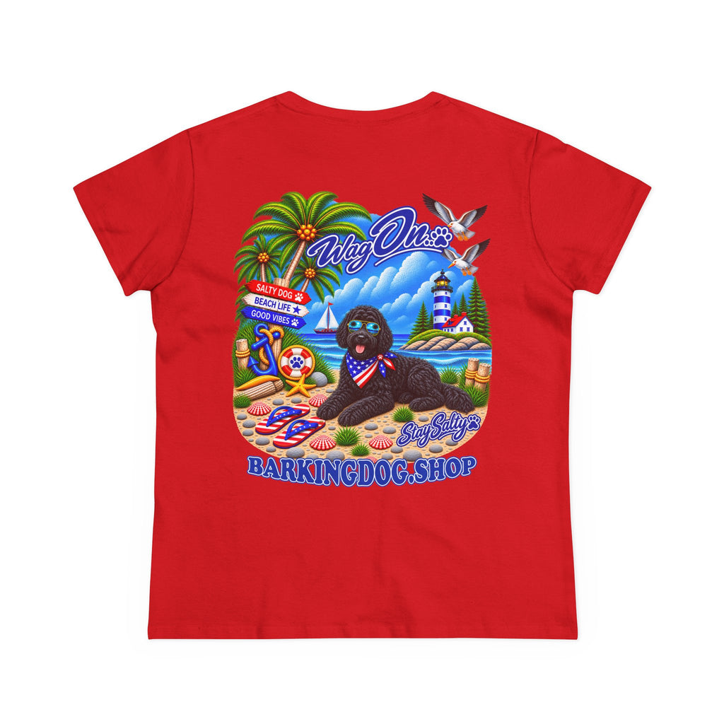 Black Bernedoodle  Stay Salty T Shirt Beach Collection Salty Pup Beach Life Graphic Tee Wag On BarkingDog Shop
