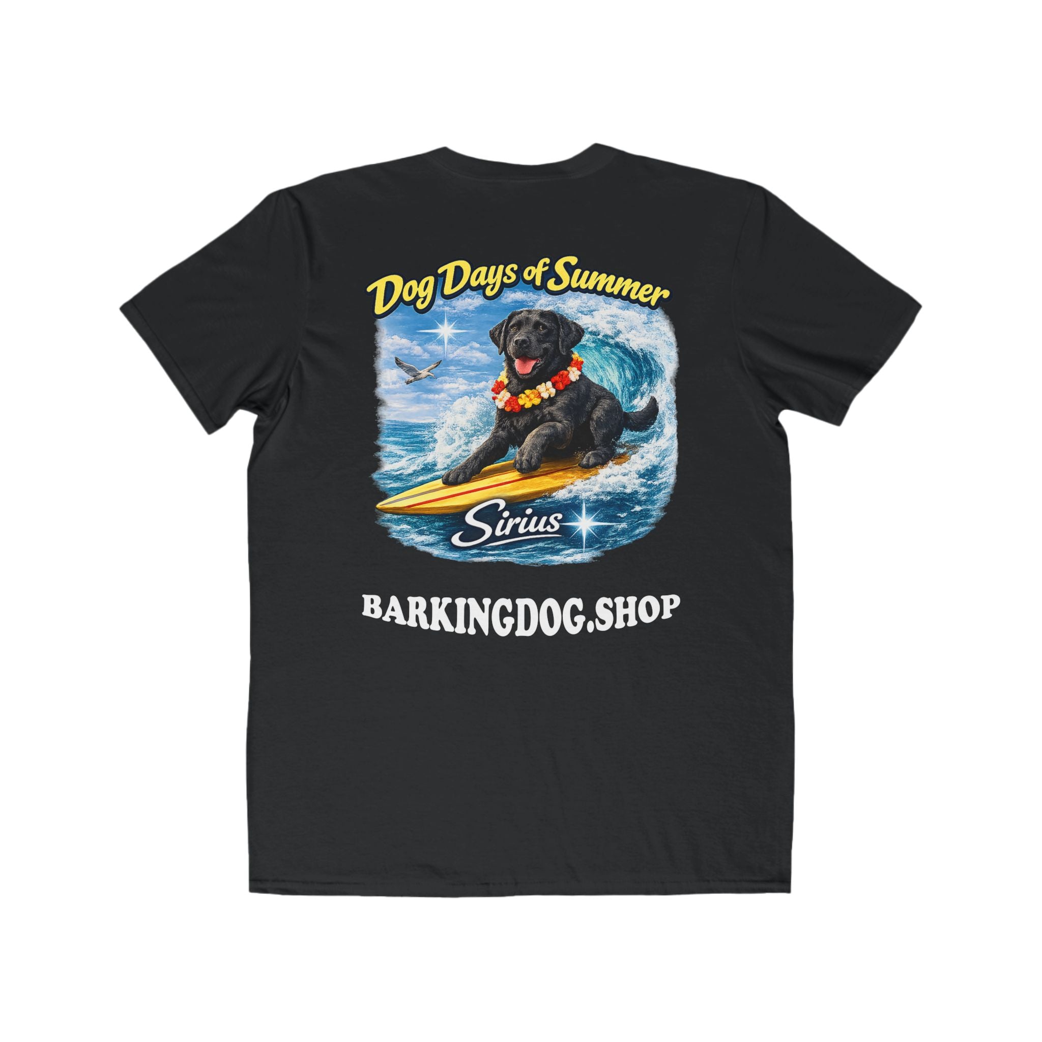 Black Labrador Surfboard T-Shirt Wag On™ Dog Days of Summer