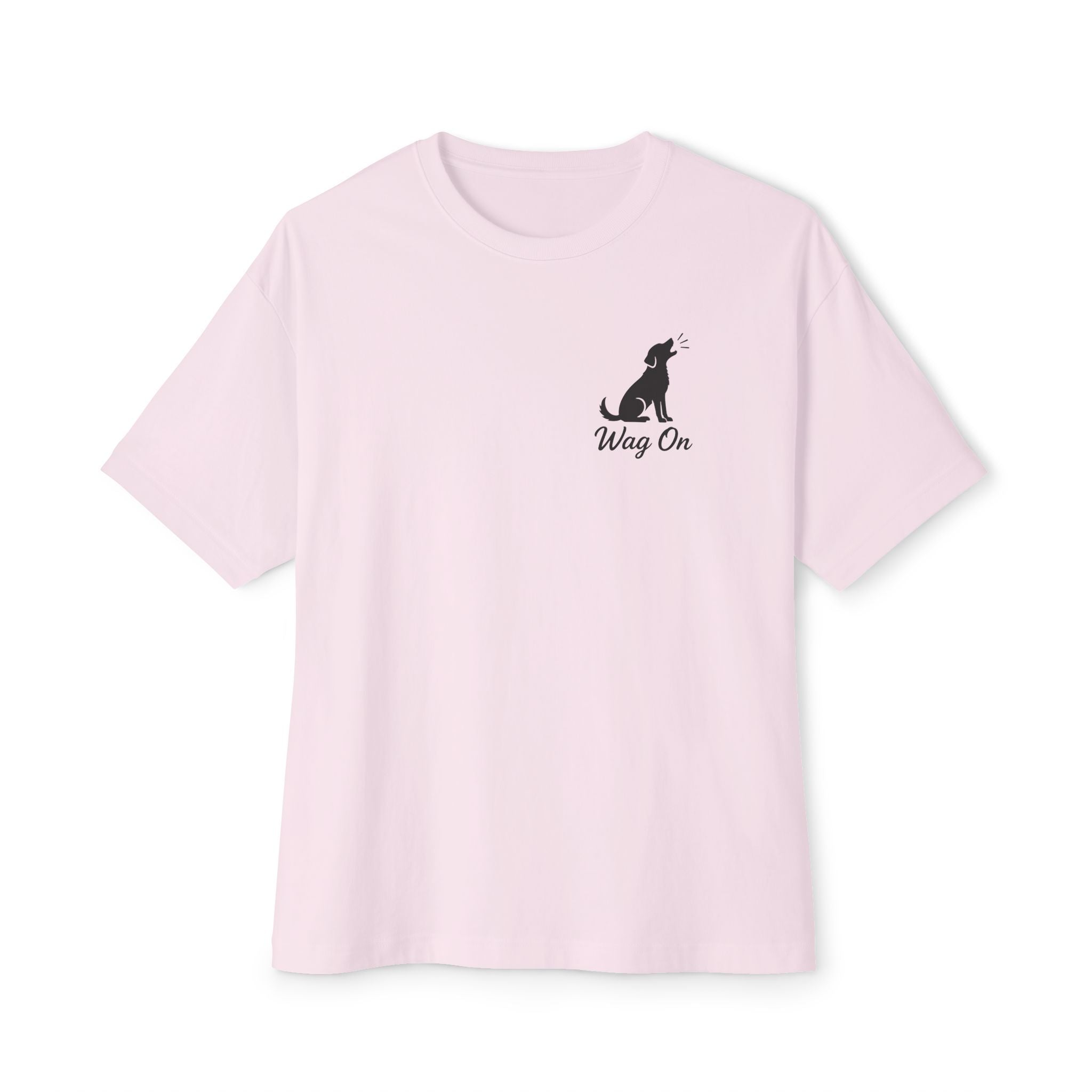 Dog Mama Boxy Tee - "Wag On Barking Dog" Minimalist Graphic T-Shirt