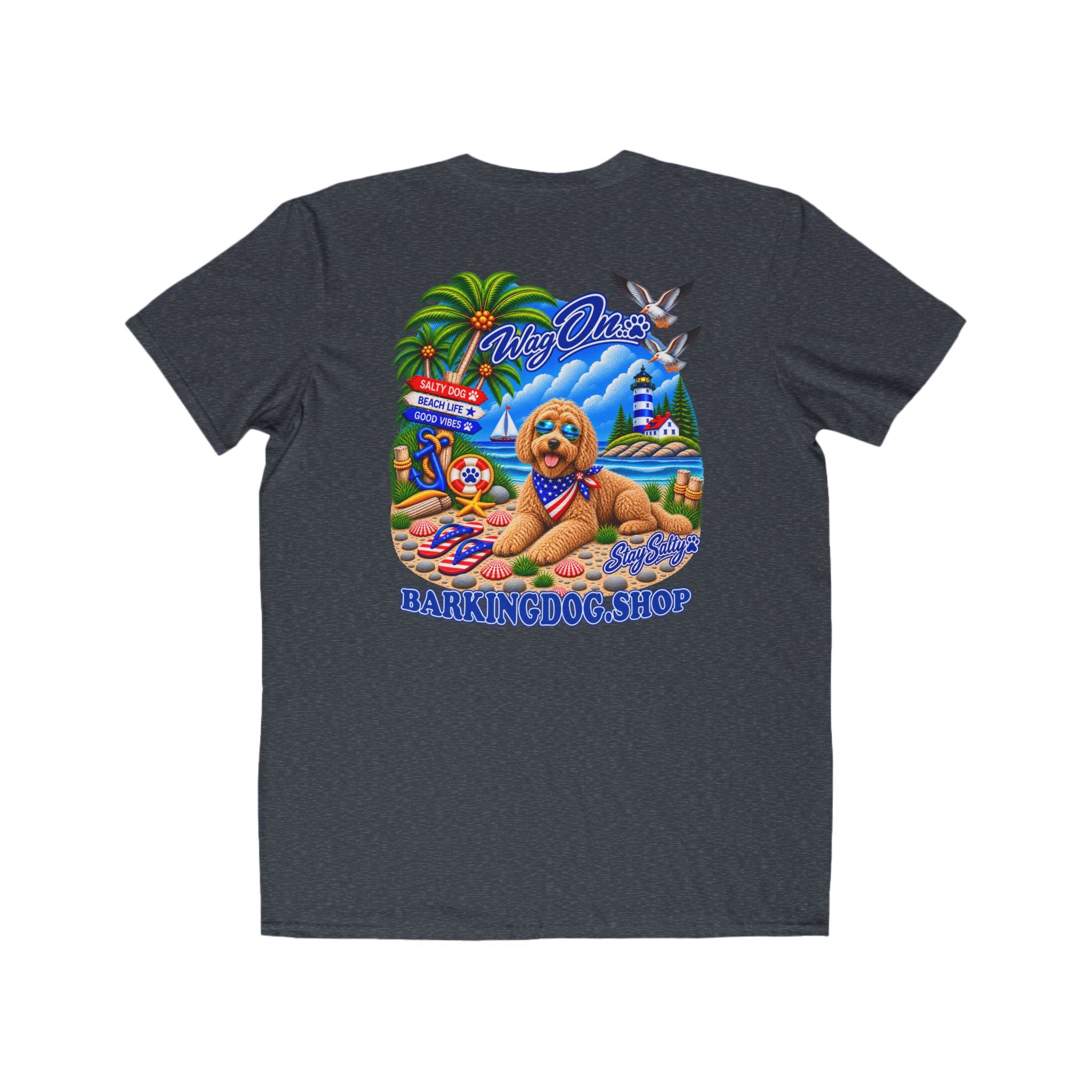 Goldendoodle  Stay Salty T Shirt Beach Collection Salty Pup Beach Life Graphic Tee Wag On BarkingDog Shop