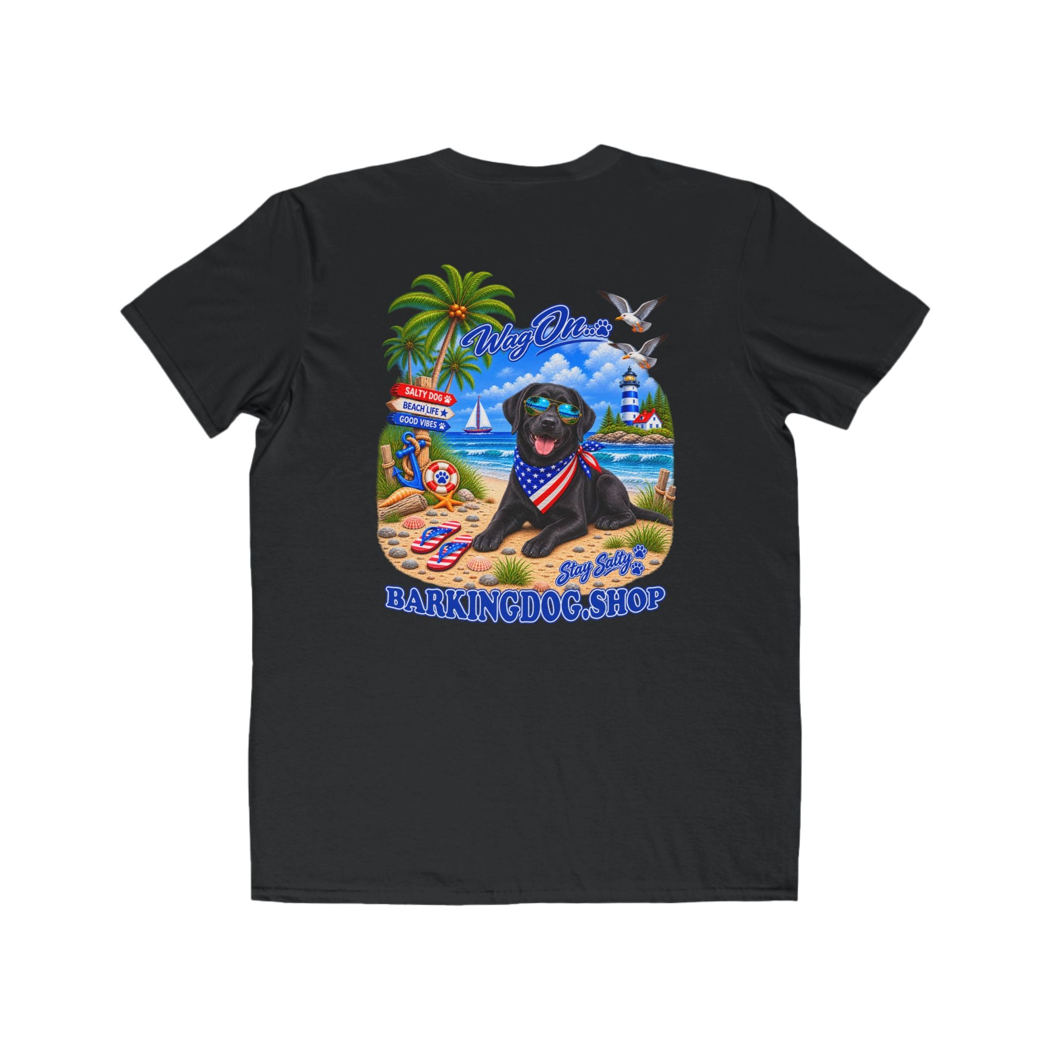 Black Labrador Stay Salty T Shirt Beach Collection Salty Pup Beach Life Graphic Tee Wag On BarkingDog Shop