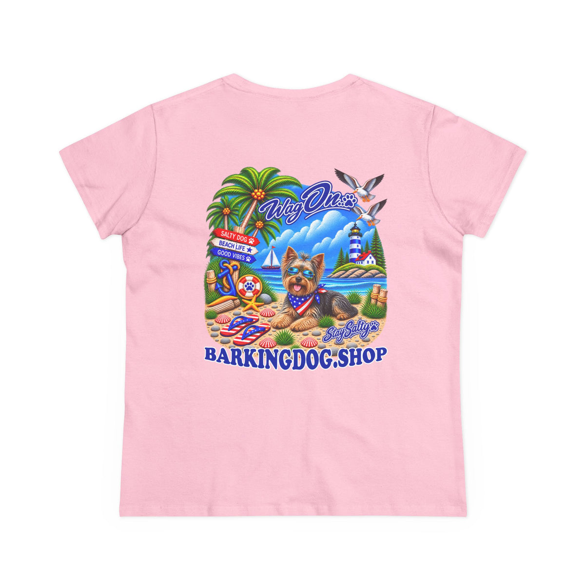 Yorkshire Terrier Stay Salty T Shirt Beach Collection Salty Pup Beach Life Graphic Tee Wag On BarkingDog Shop