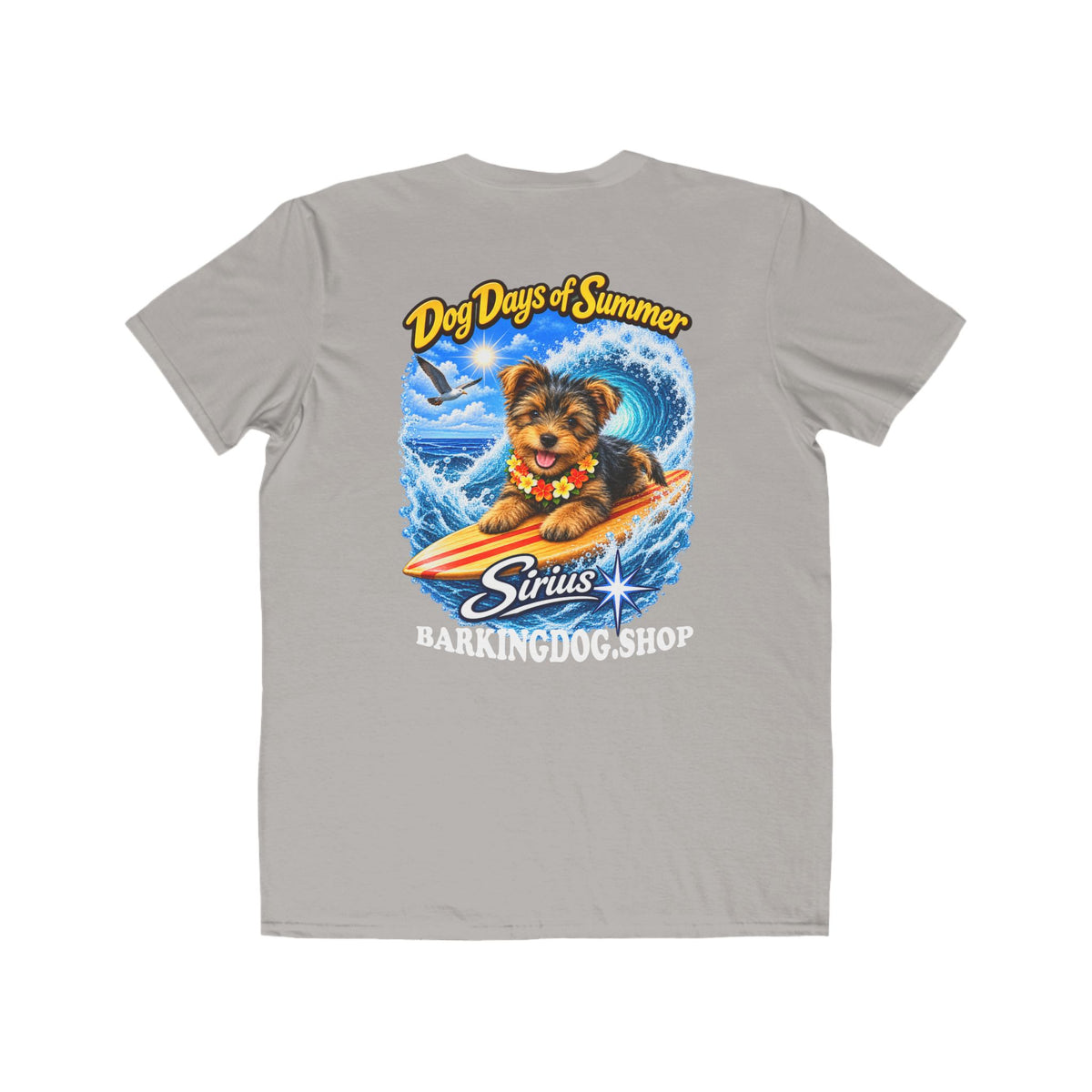 Yorkshire Terrier Surfboard T Shirt Dog Days Of Summer Beach Dog Lover Graphic Tee Wag On BarkingDog Shop