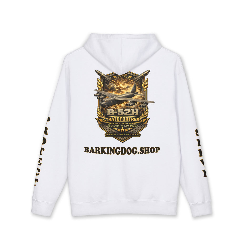 B-52H Stratofortress Heavy Bomber Airplane Hoodie — Barking Dog 'Wag On' Military Air Force Tribute