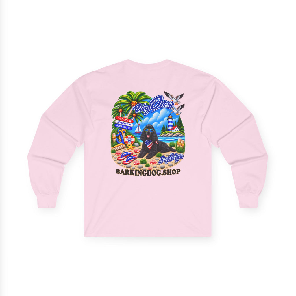 Cocker Spaniel Stay Salty Pup Long Sleeve T Shirt Beach Collection Coastal Dog Graphic Tee Wag On BarkingDog Shop