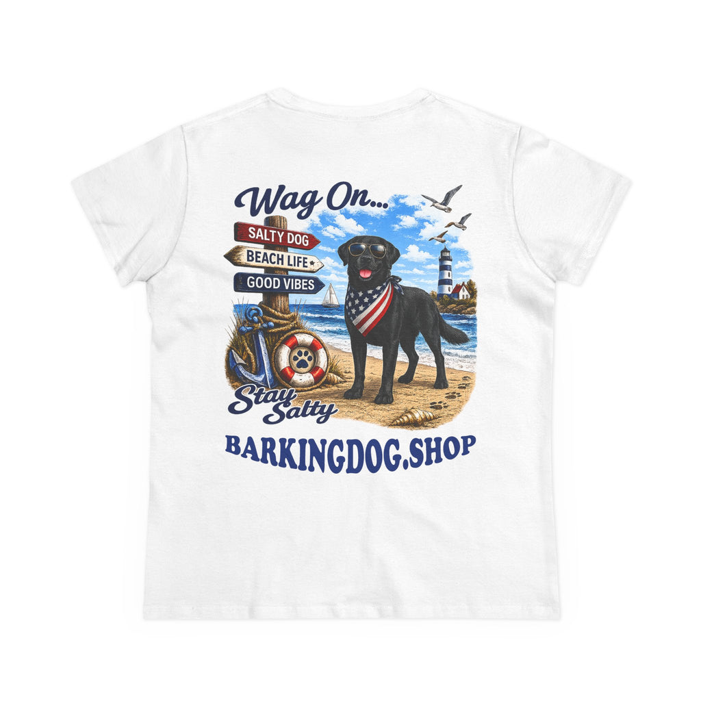 Black Lab Dog Beach T Shirt Wag On™ Stay Salty