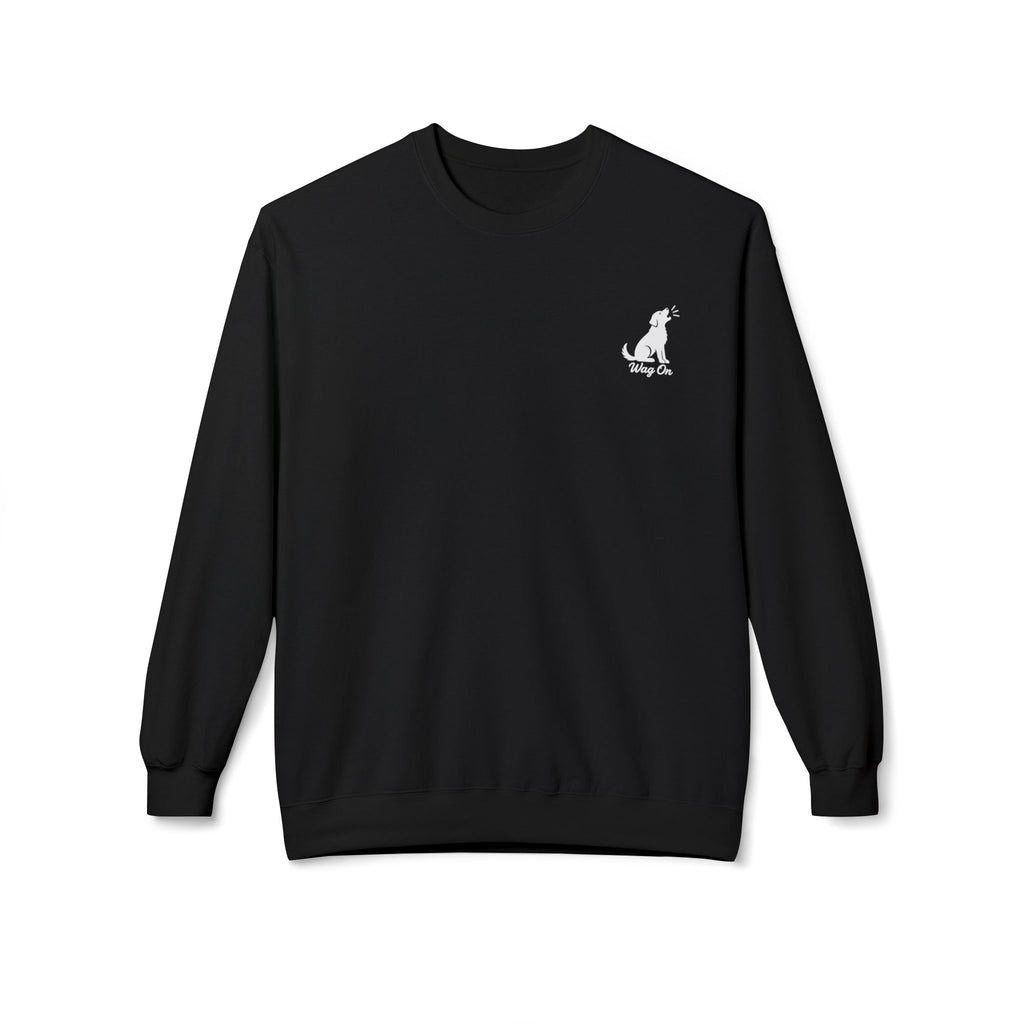 Golden Retriever Mountain Lake Wildlife Woodcut Crewneck Sweatshirt BLACK Outdoor Dog Lover Apparel BarkingDog Shop