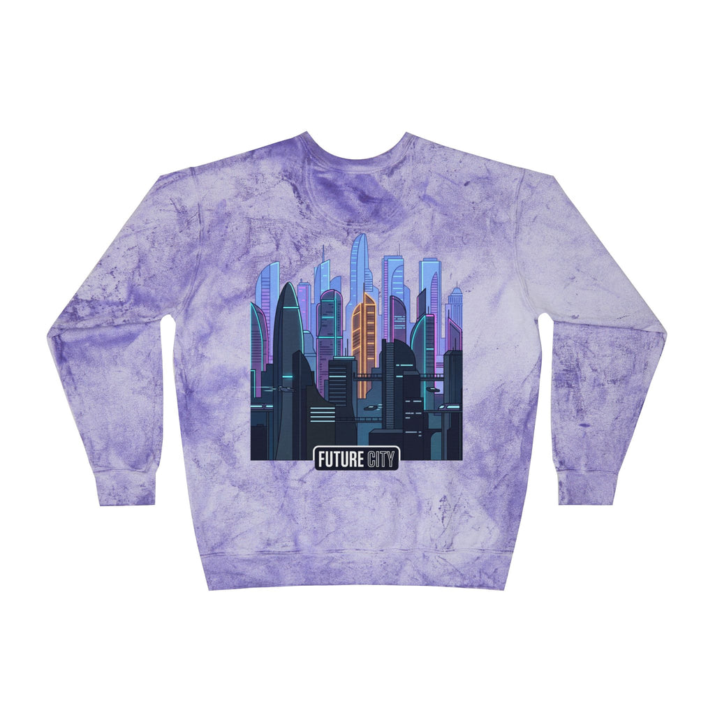 Future City Yellow Tie-Dye Crewneck Sweatshirt