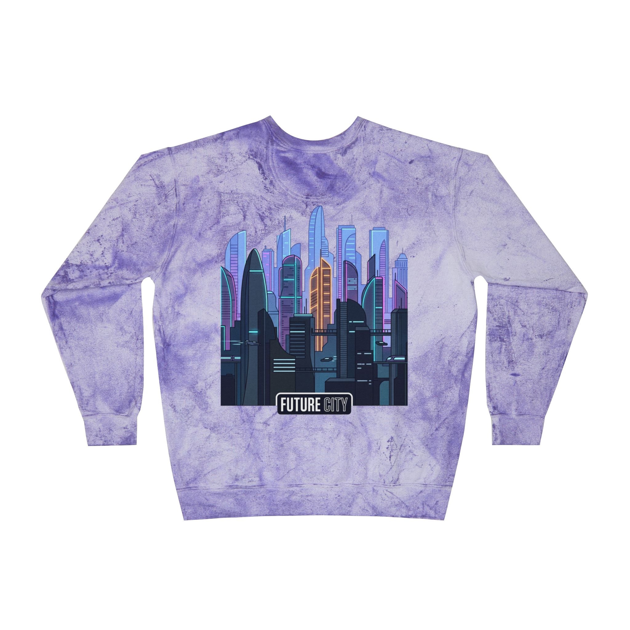 Future City Yellow Tie-Dye Crewneck Sweatshirt
