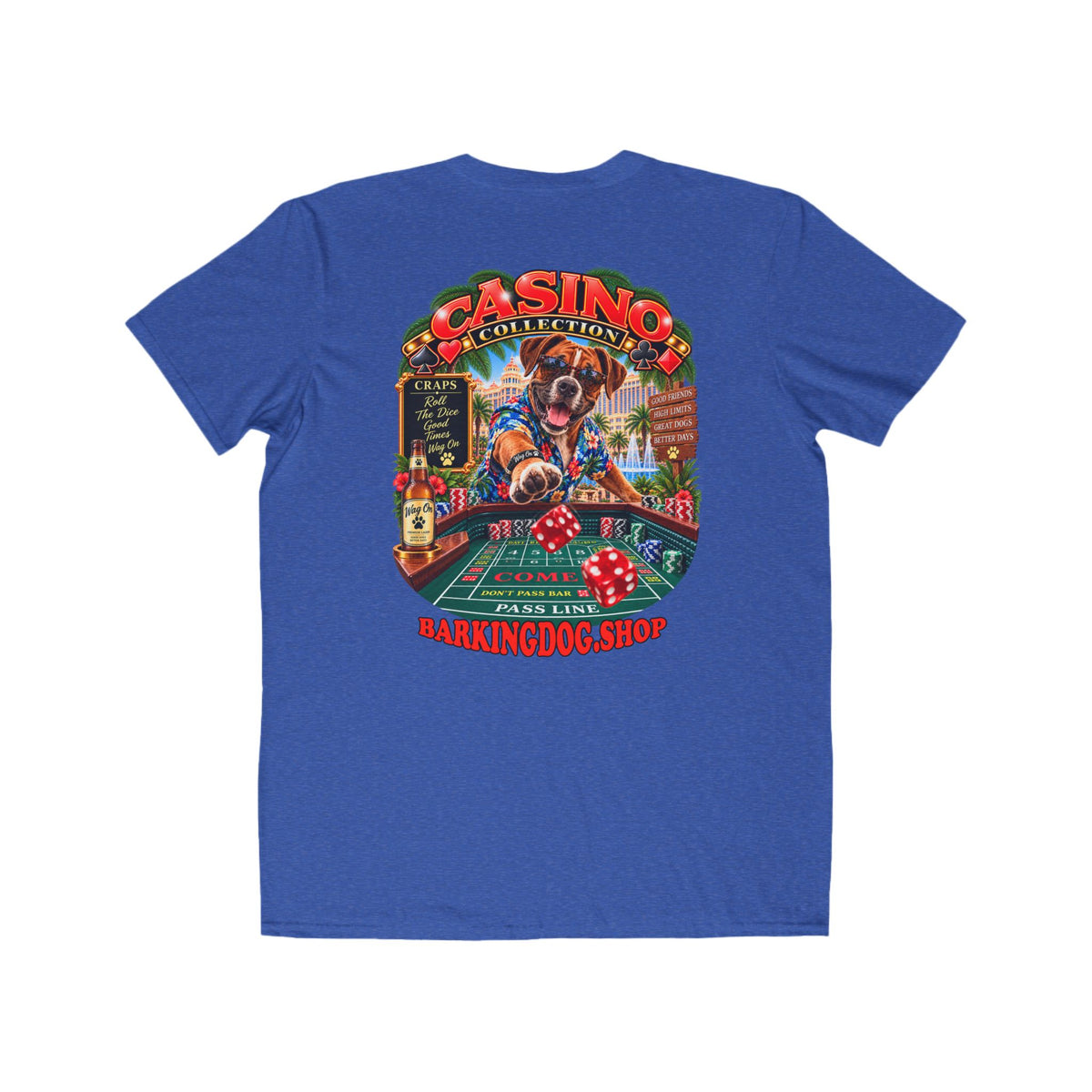 Boxer Craps T Shirt Casino Collection Funny Slot Machine Dog Graphic Tee Wag On BarkingDog Shop