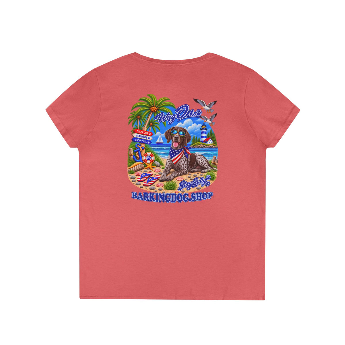 German Shorthair Pointer Stay Salty T Shirt Beach Collection Salty Pup Beach Life Graphic Tee Wag On BarkingDog Shop