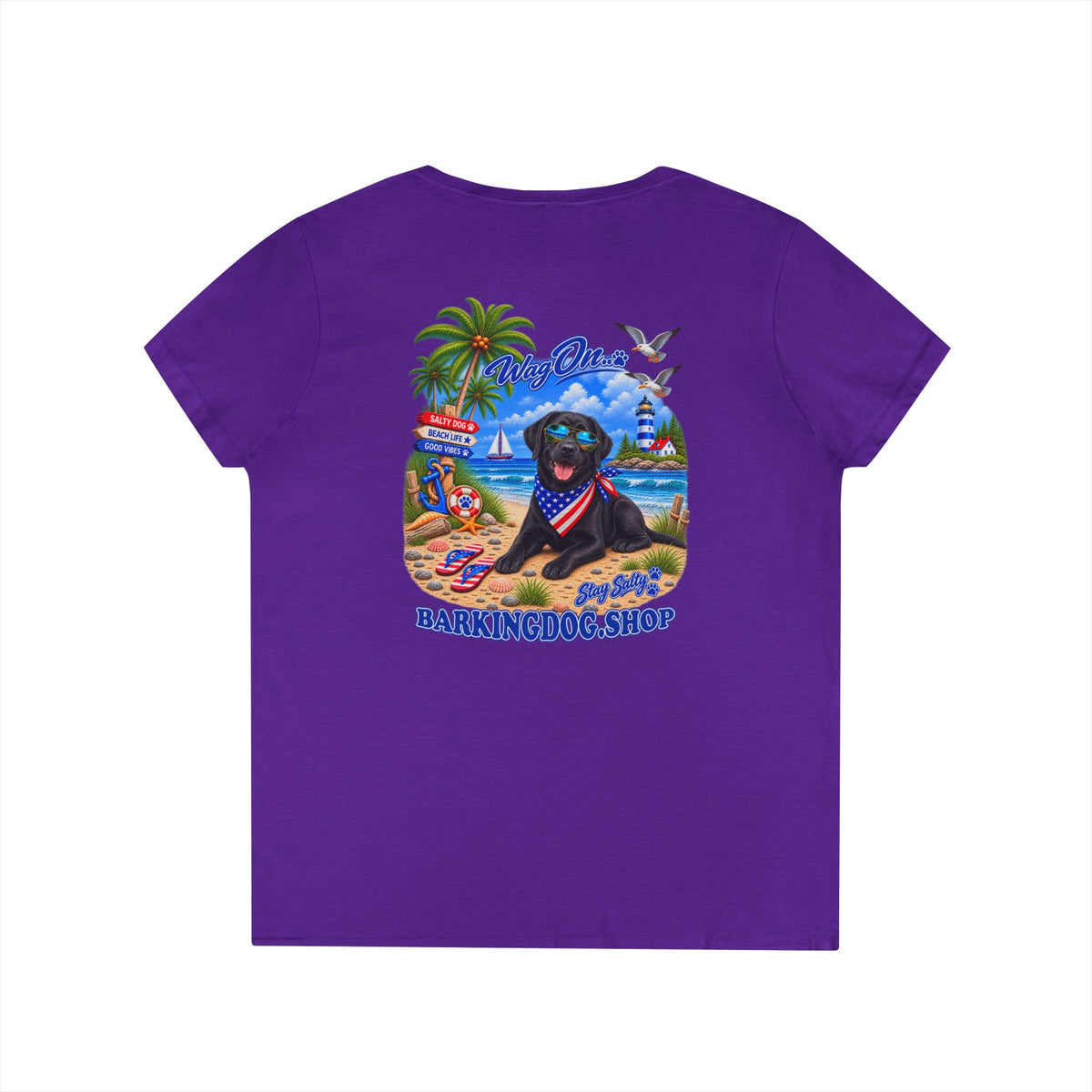 Black Labrador Stay Salty T Shirt Beach Collection Salty Pup Beach Life Graphic Tee Wag On BarkingDog Shop