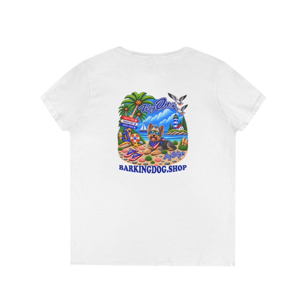 Yorkshire Terrier Stay Salty T Shirt Beach Collection Salty Pup Beach Life Graphic Tee Wag On BarkingDog Shop