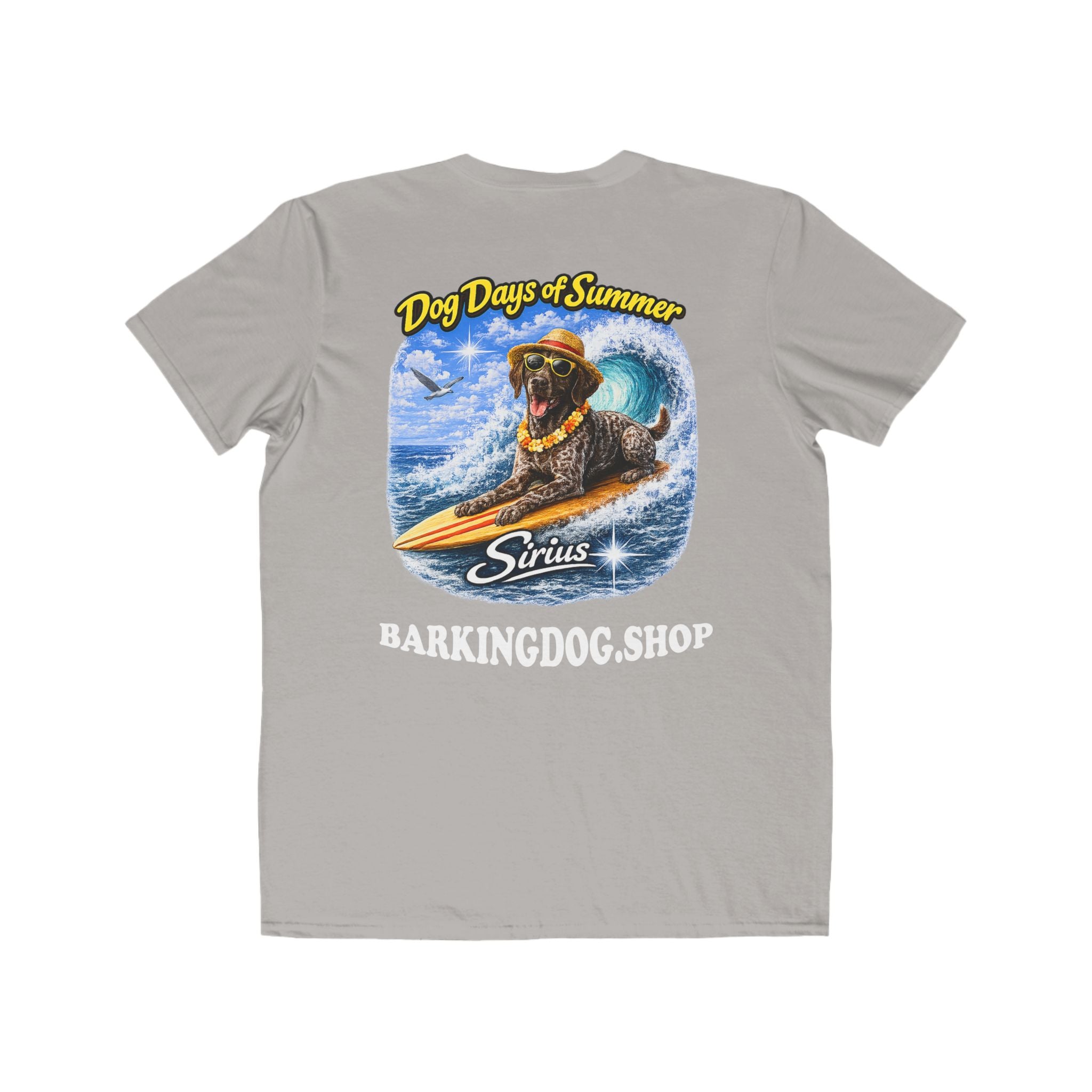 German Shorthair Pointer Surfboard T-Shirt Wag On™ Dog Days of Summer