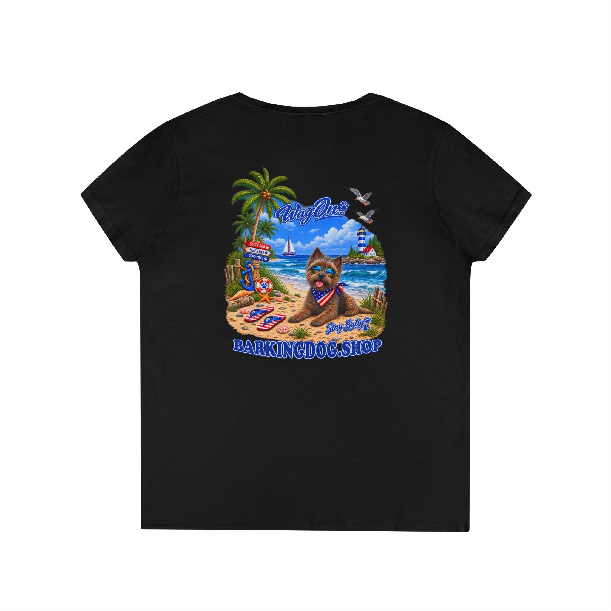 Cairn Terrier Stay Salty T Shirt Beach Collection Salty Pup Beach Life Graphic Tee Wag On BarkingDog Shop