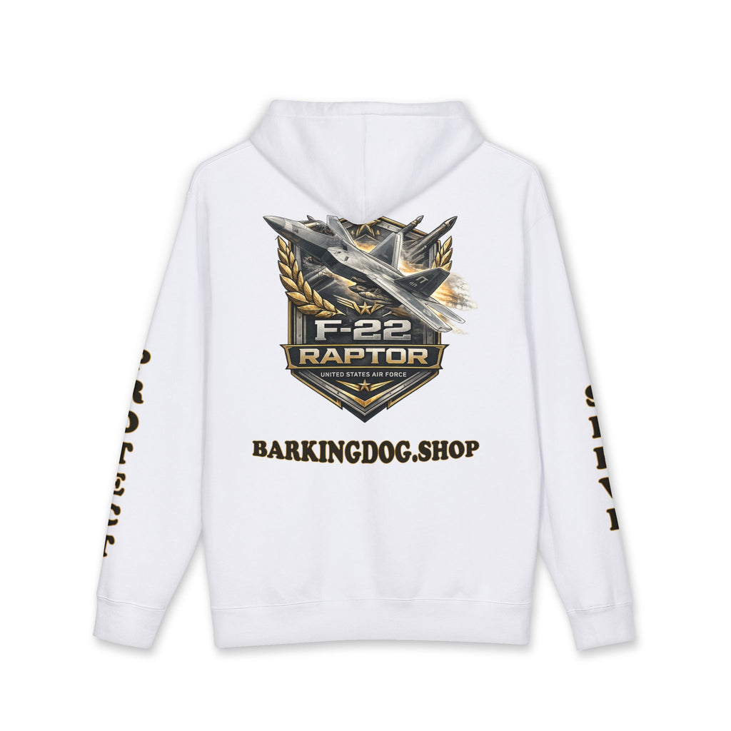 F-22 Raptor Jet Hoodie — Barking Dog 'Wag On' Military Air Force Tribute