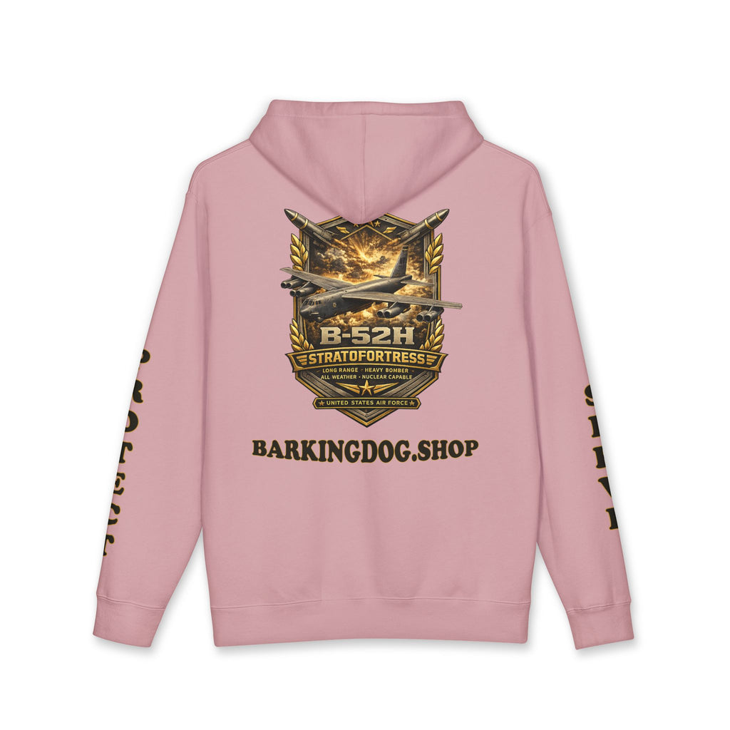 B-52H Stratofortress Heavy Bomber Airplane Hoodie — Barking Dog 'Wag On' Military Air Force Tribute