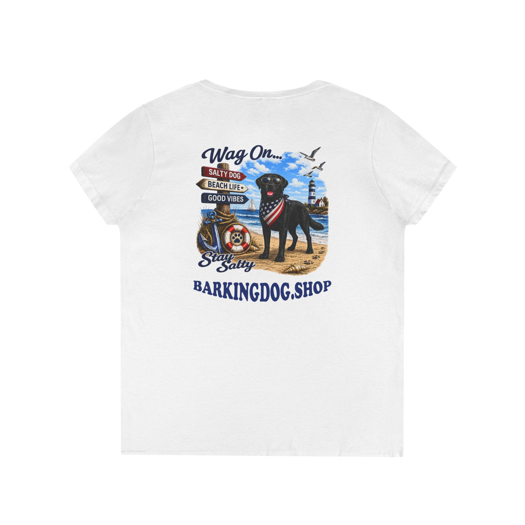 Black Lab Dog Beach T Shirt Wag On™ Stay Salty