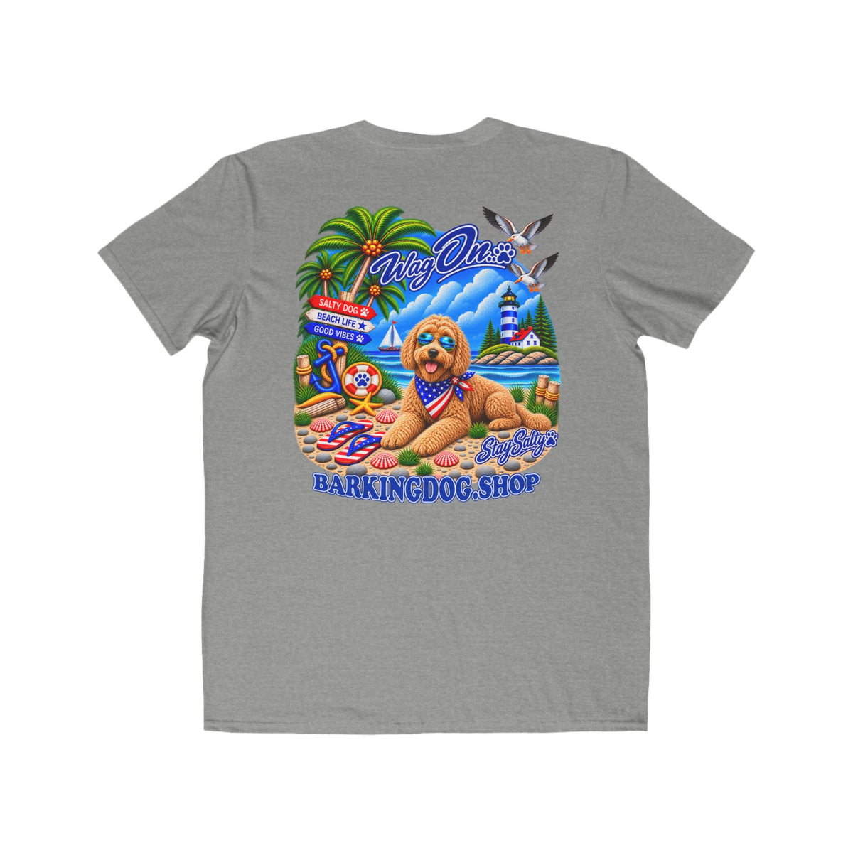Goldendoodle Stay Salty T Shirt Beach Collection Salty Pup Beach Life Graphic Tee Wag On BarkingDog Shop