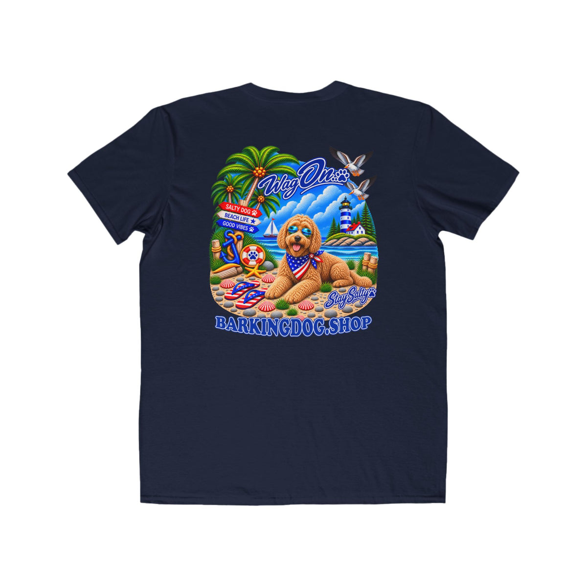 Goldendoodle  Stay Salty T Shirt Beach Collection Salty Pup Beach Life Graphic Tee Wag On BarkingDog Shop