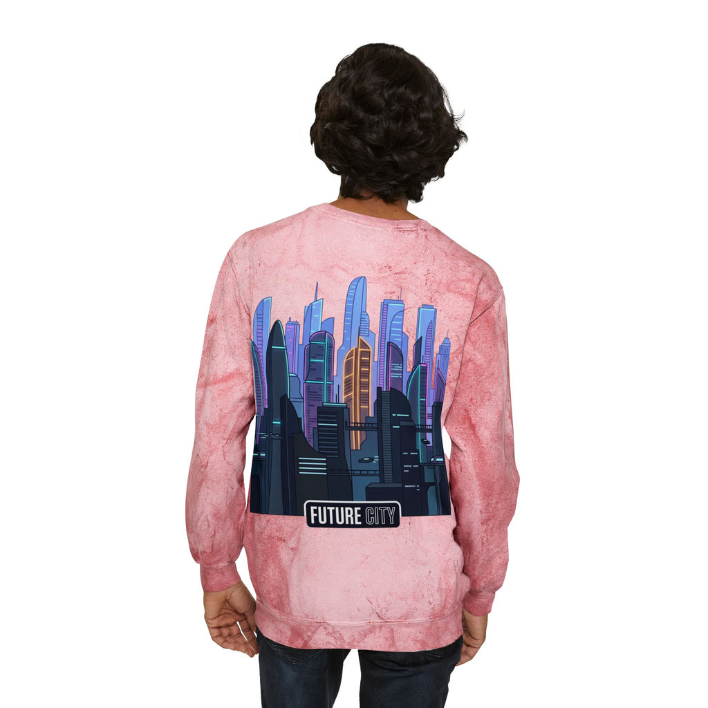 Future City Yellow Tie-Dye Crewneck Sweatshirt