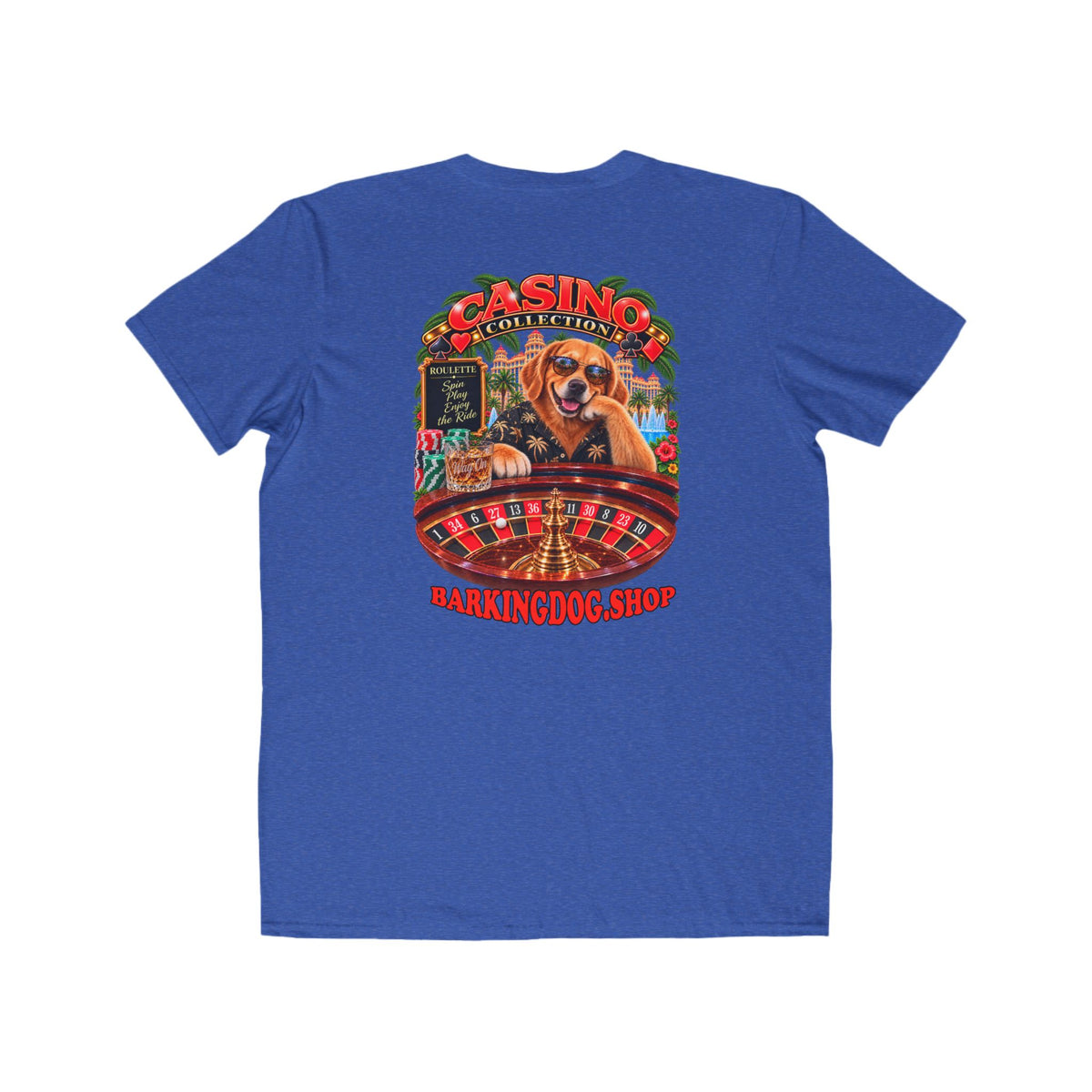 Golden Retriever Roulette T Shirt Casino Collection Funny Slot Machine Dog Graphic Tee Wag On BarkingDog Shop