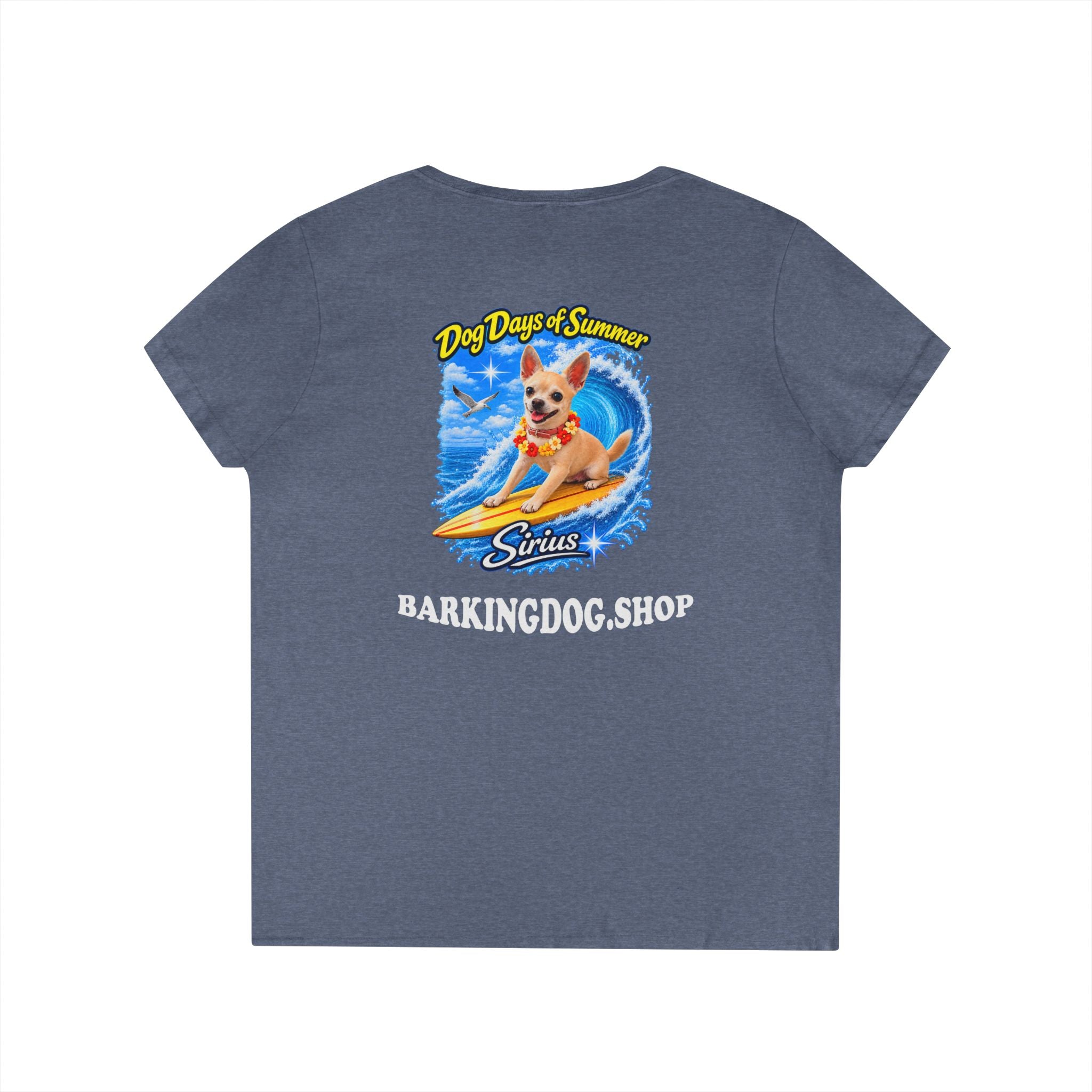 Chihuahua Surfboard T Shirt Dog Days Of Summer Beach Dog Lover Graphic Tee Wag On BarkingDog Shop