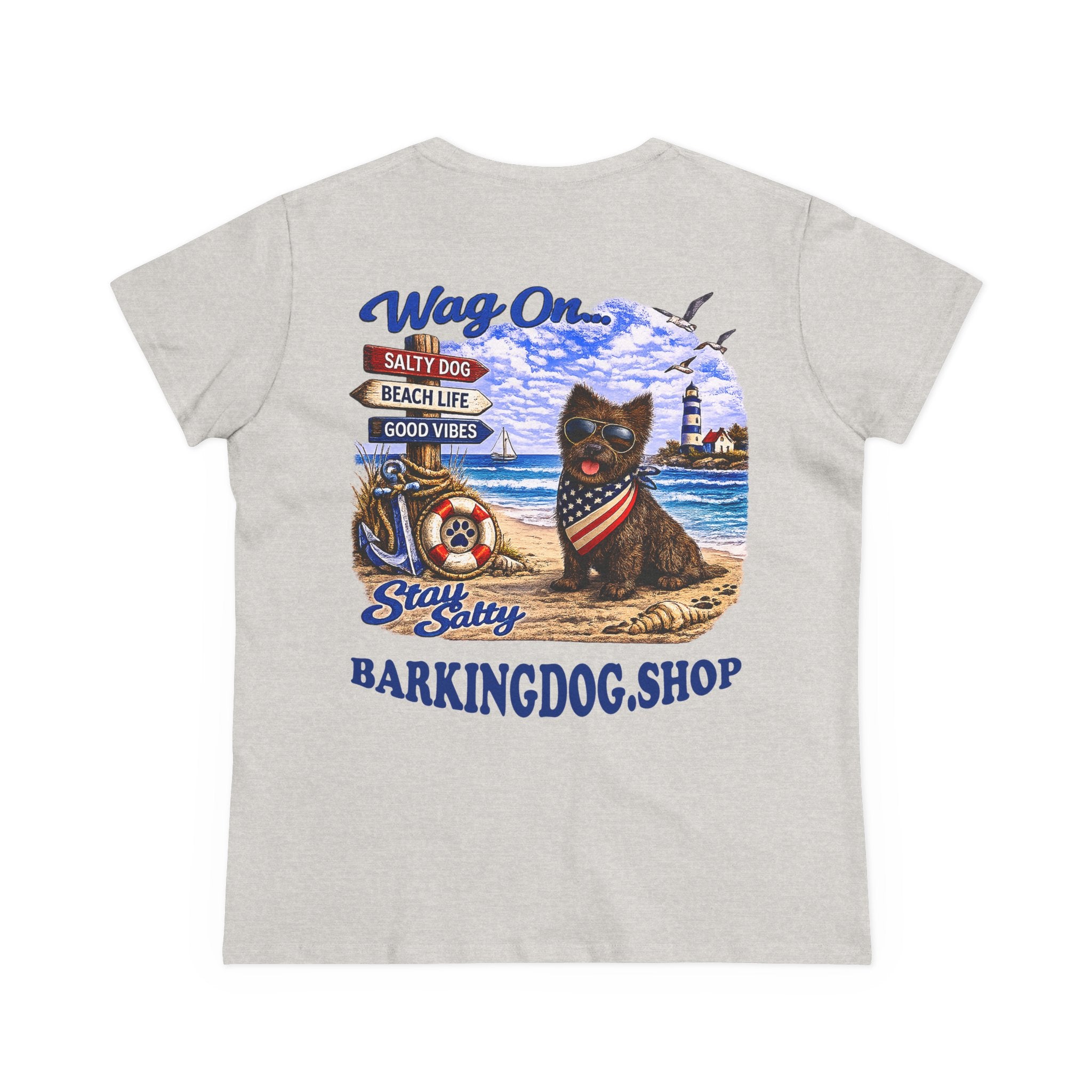 Cairn Terrier Dog Beach T Shirt Wag On™ Stay Salty