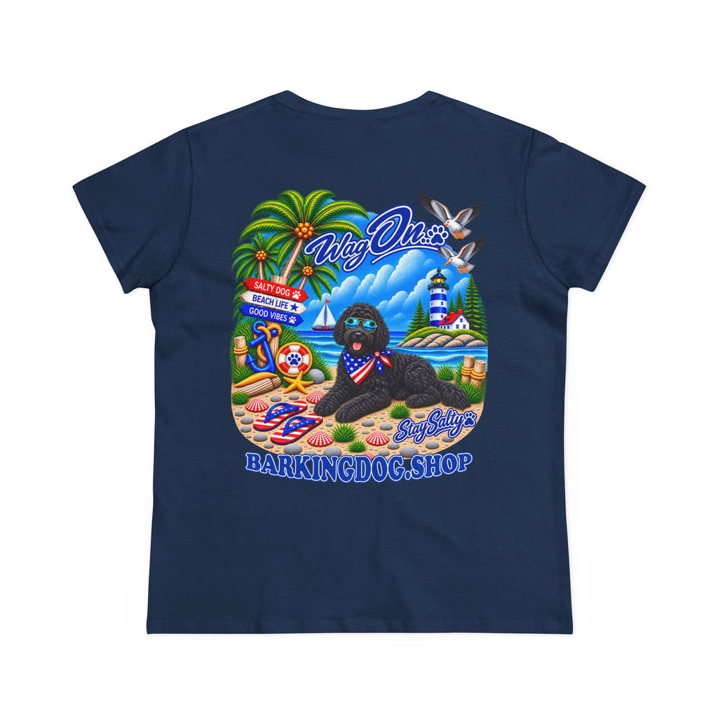 Black Bernedoodle  Stay Salty T Shirt Beach Collection Salty Pup Beach Life Graphic Tee Wag On BarkingDog Shop