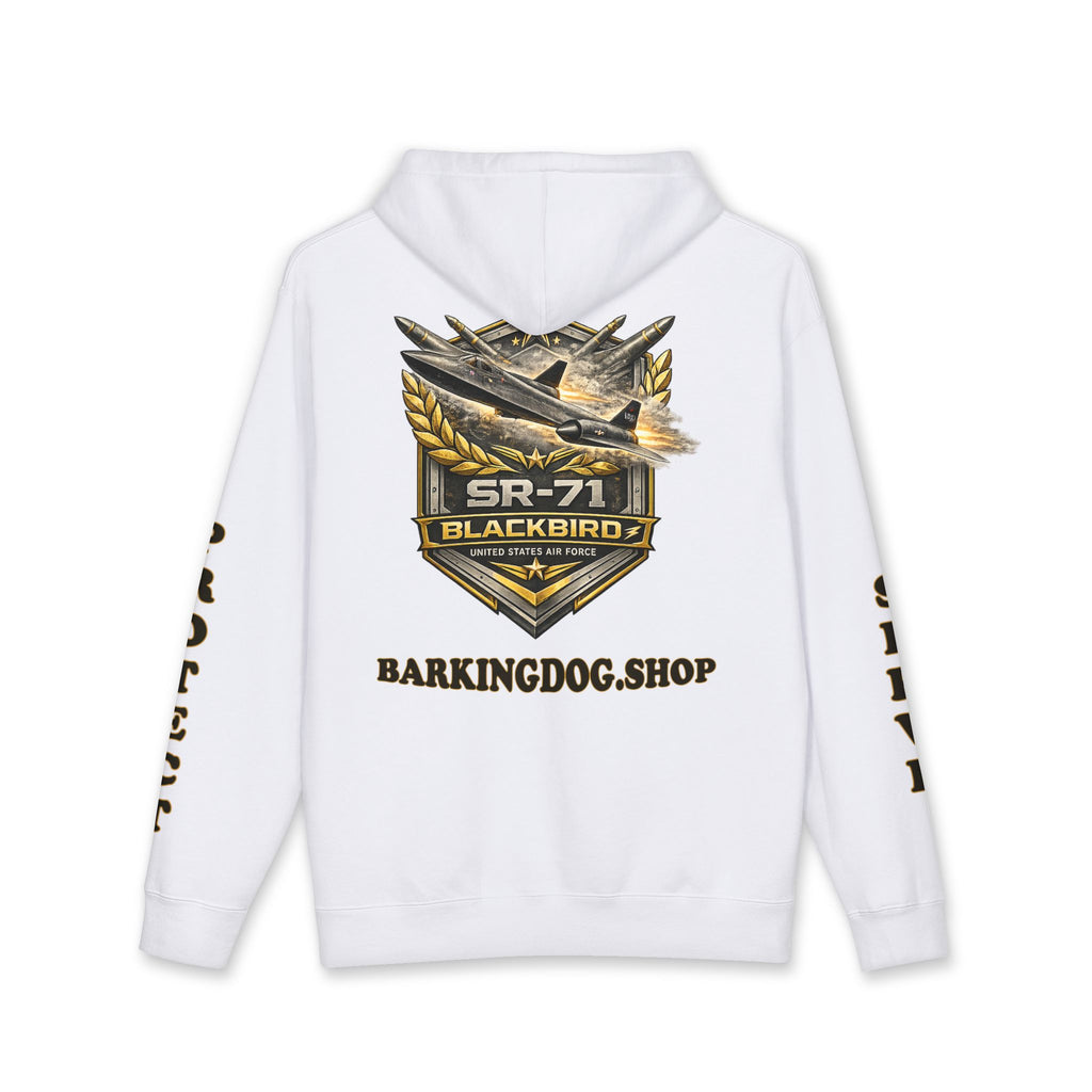 SR-71 Blackbird Jet Hoodie — Barking Dog 'Wag On' Military Air Force Tribute