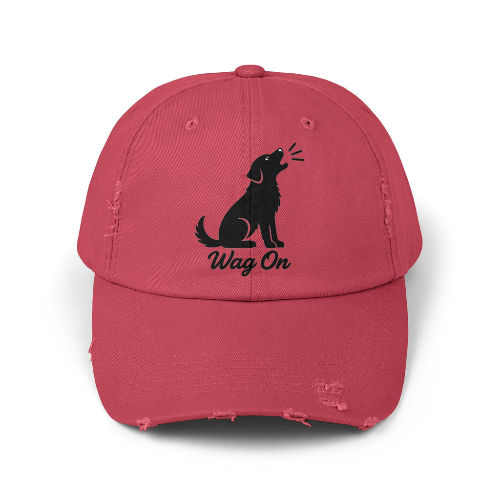 Wag On Dog Distressed Cap DTF